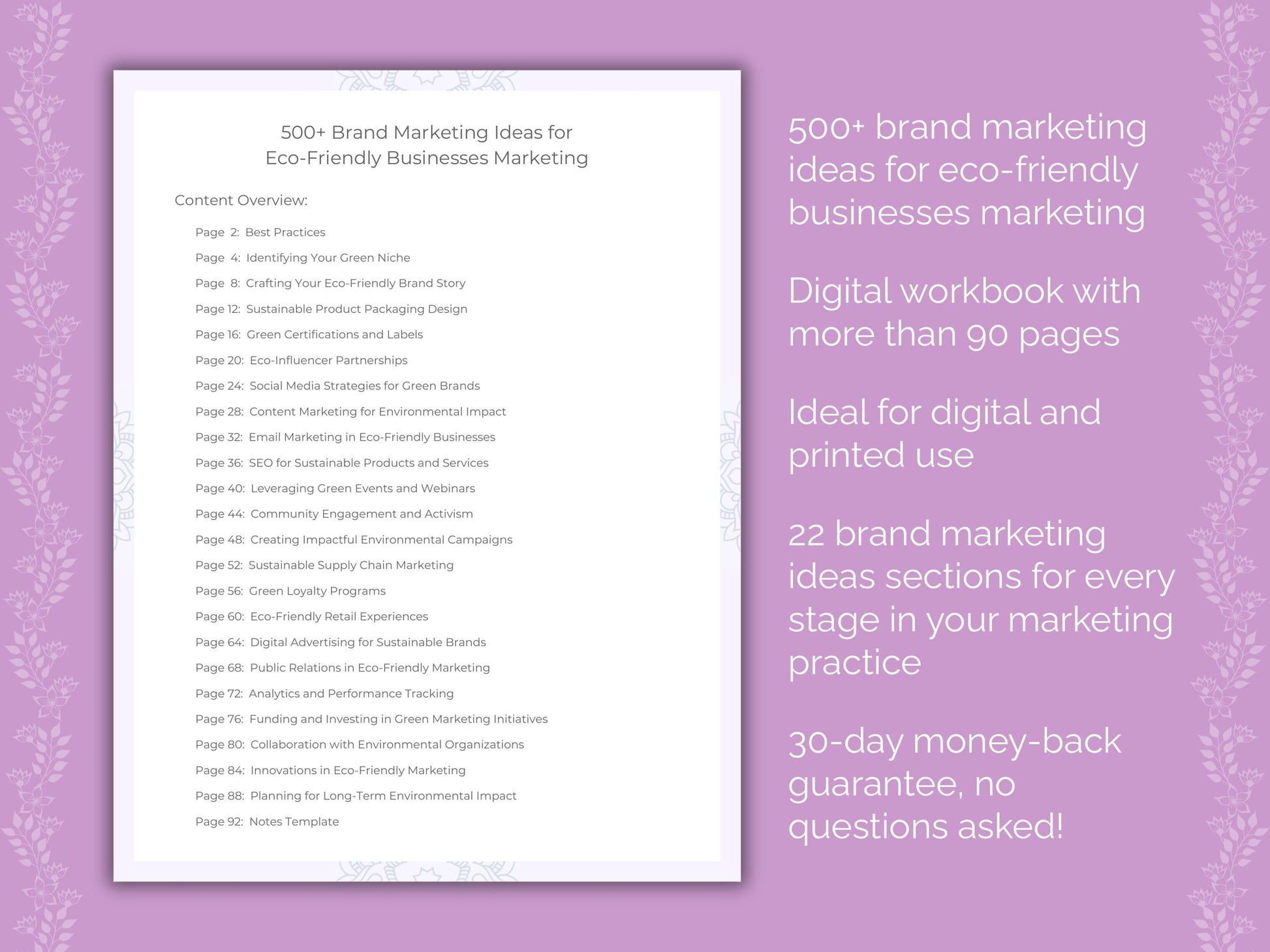 Eco-Friendly Businesses Marketing Worksheets