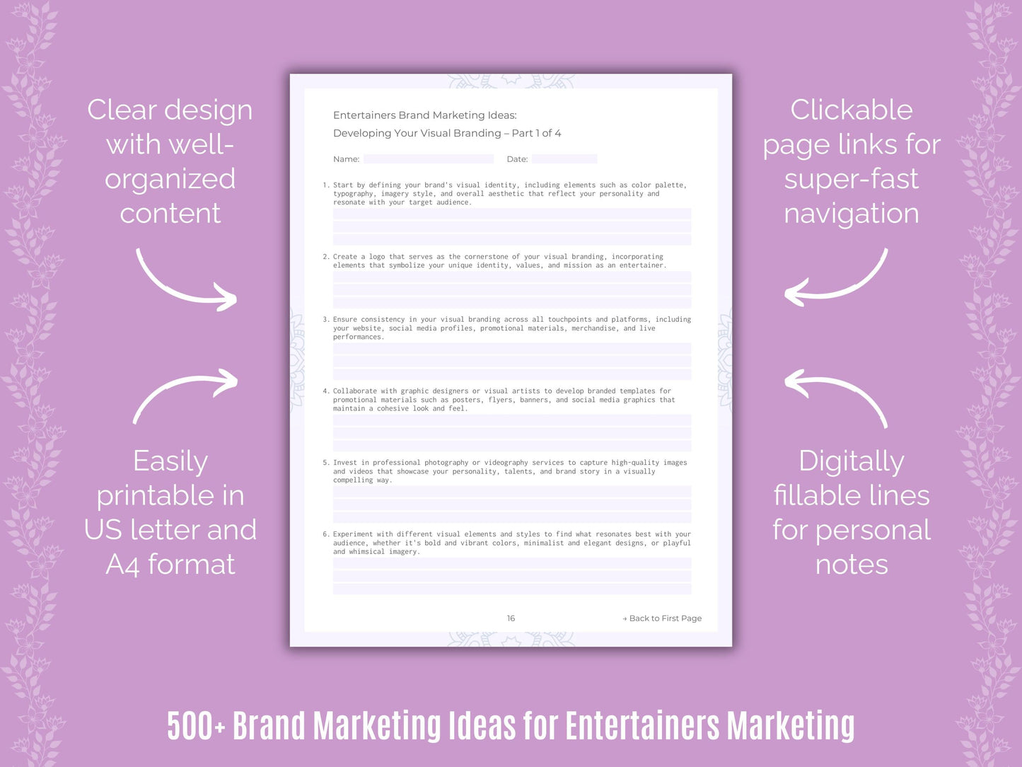 Entertainers Marketing Templates