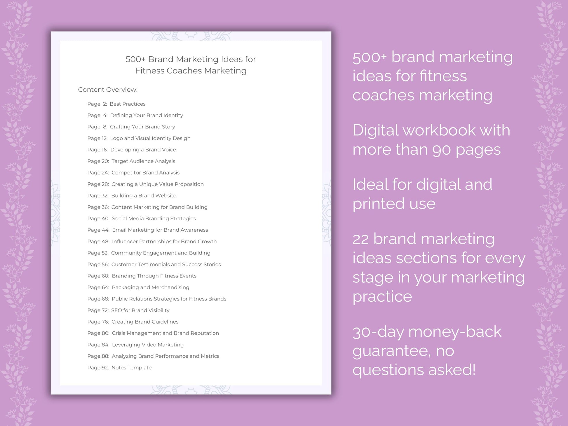 Fitness Coaches Marketing Worksheets