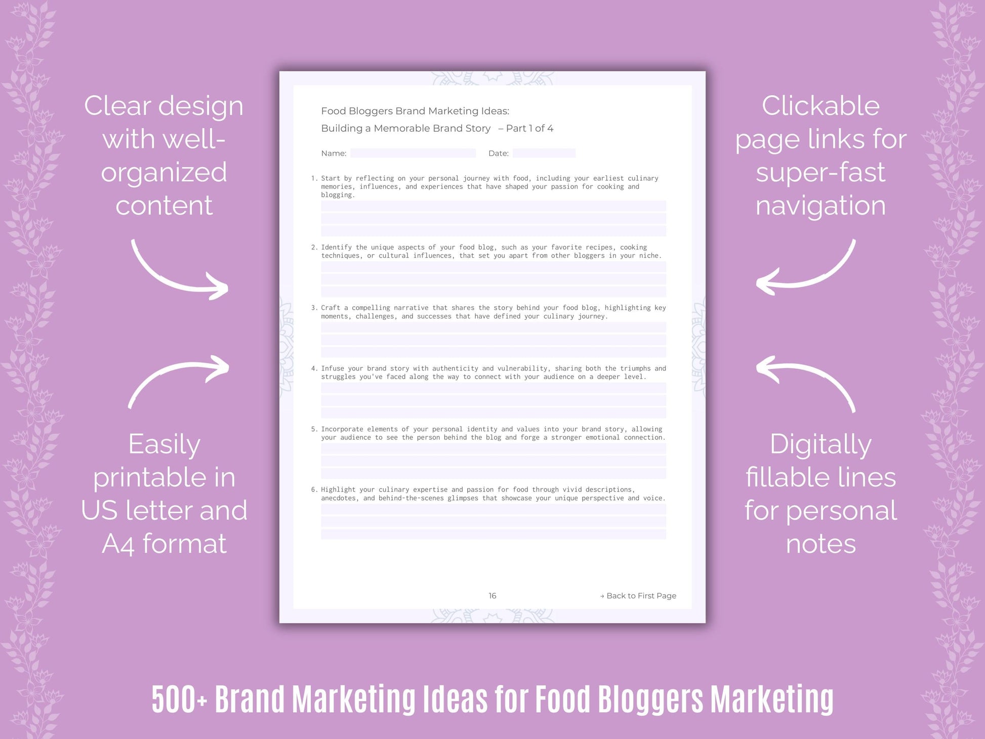 Food Bloggers Marketing Templates