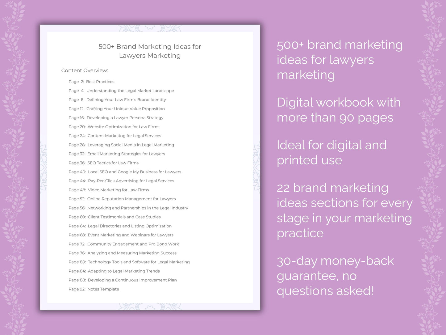 Lawyers Marketing Worksheets