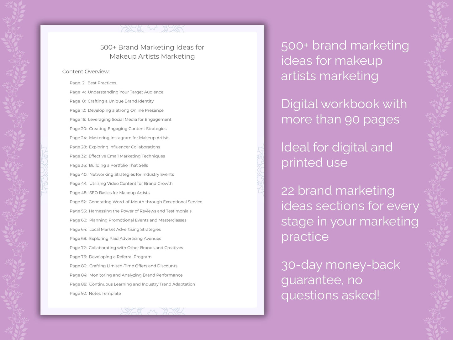 Makeup Artists Marketing Worksheets