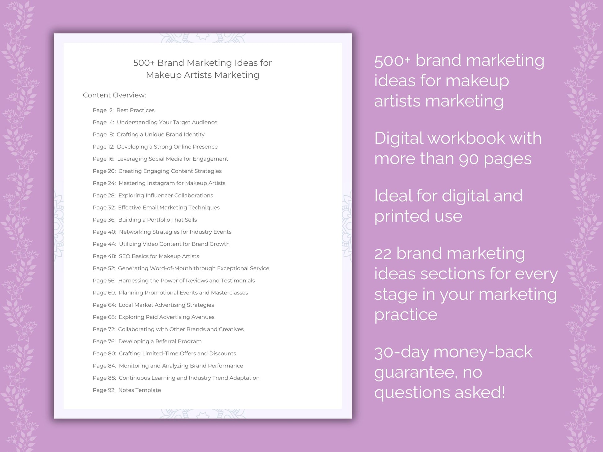 Makeup Artists Marketing Worksheets