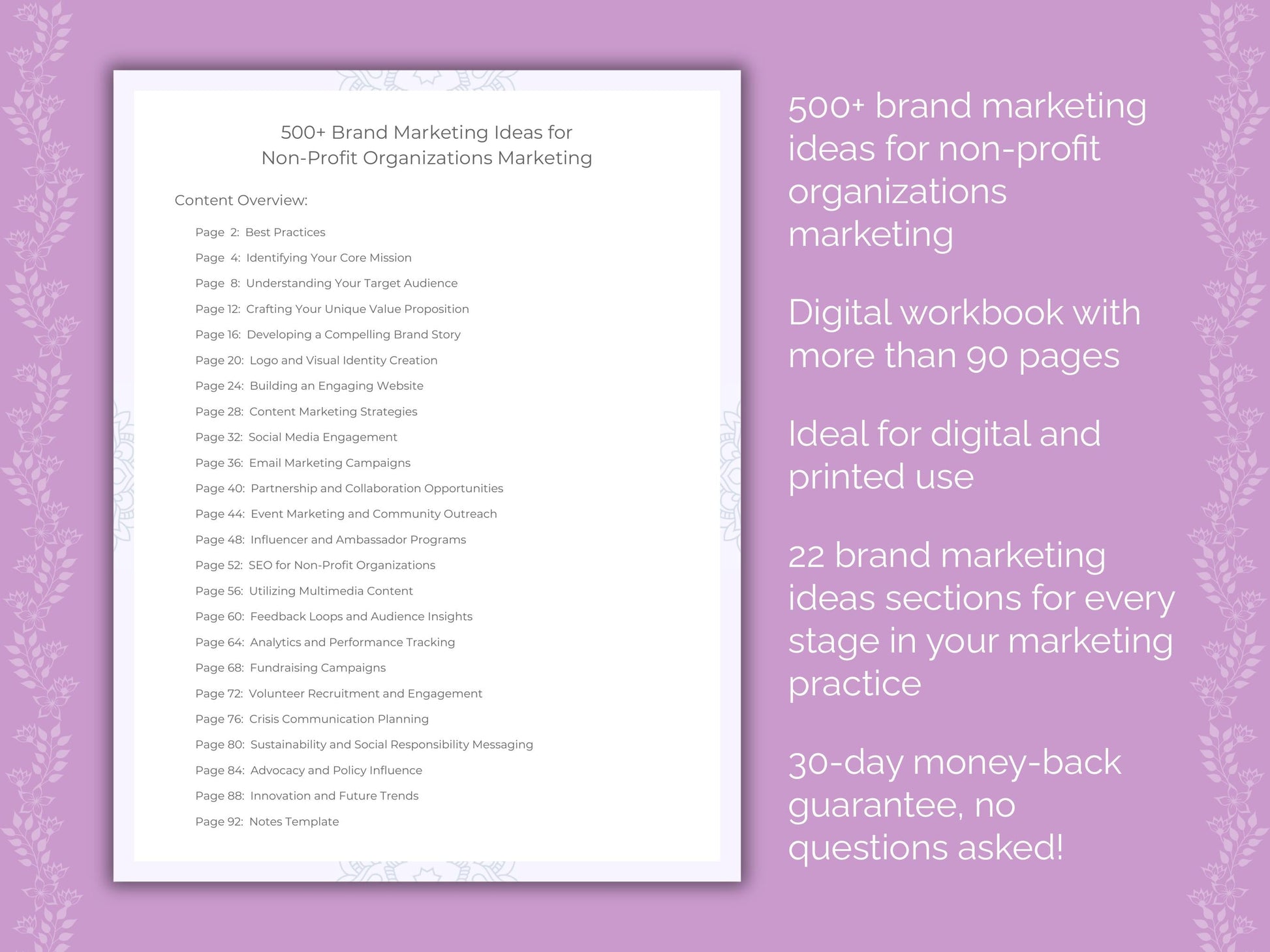 Non-Profit Organizations Marketing Worksheets