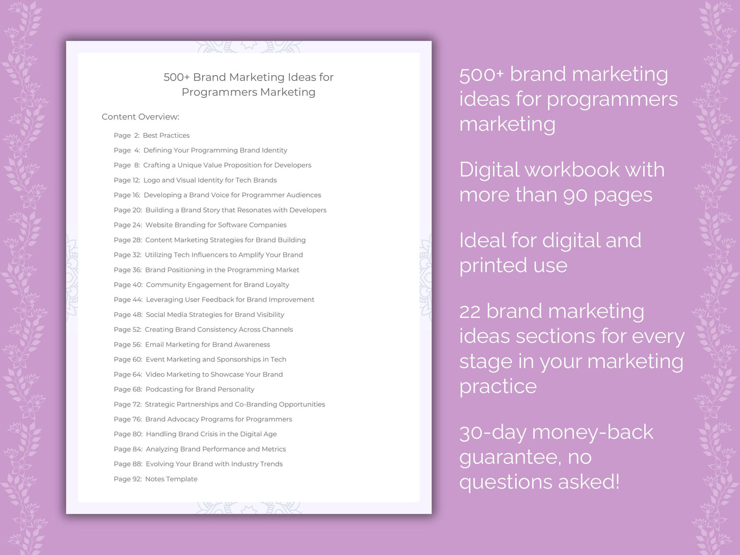 Programmers Marketing Worksheets