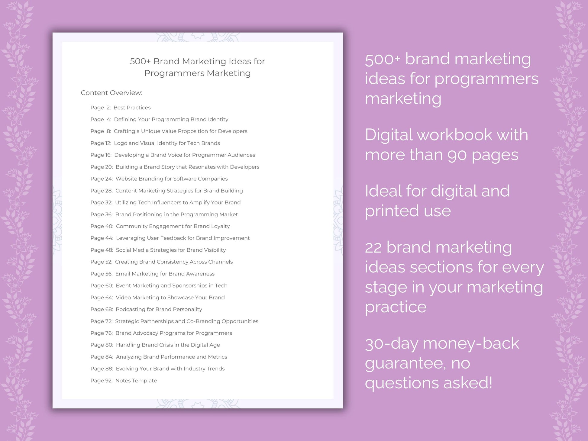 Programmers Marketing Worksheets