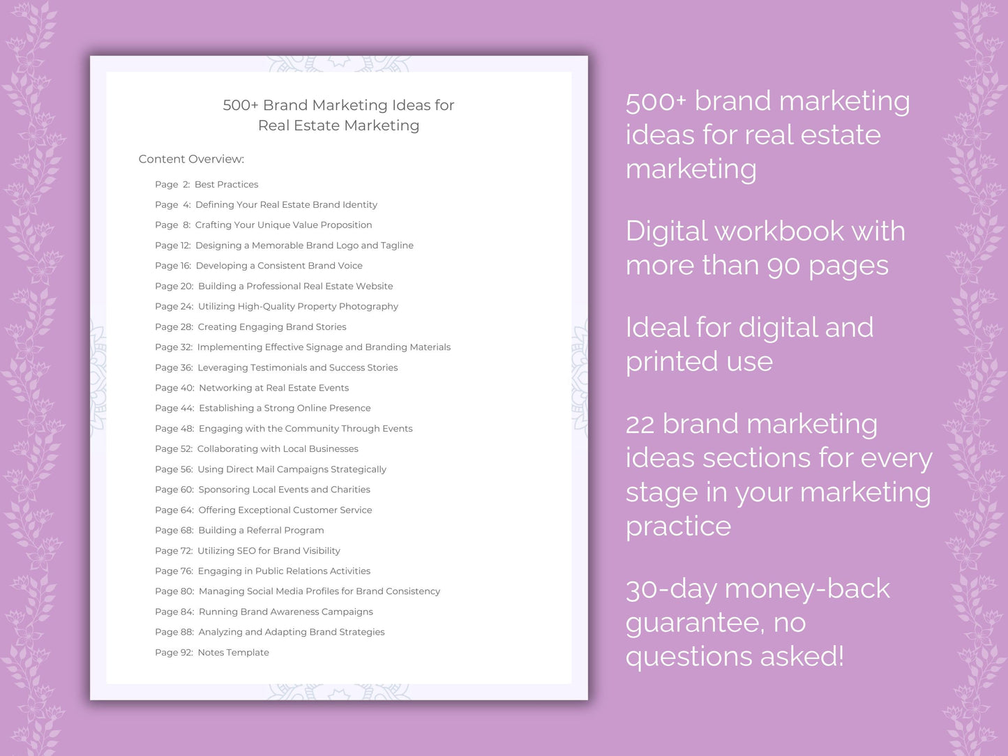 Real Estate Marketing Worksheets