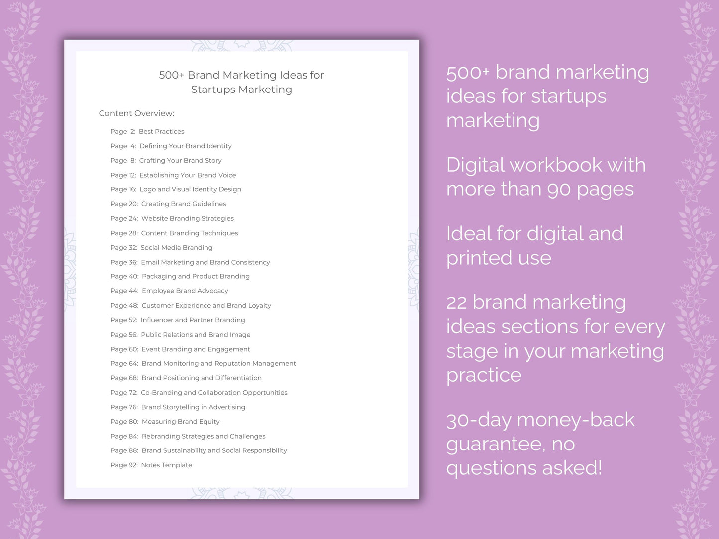 Startups Marketing Worksheets