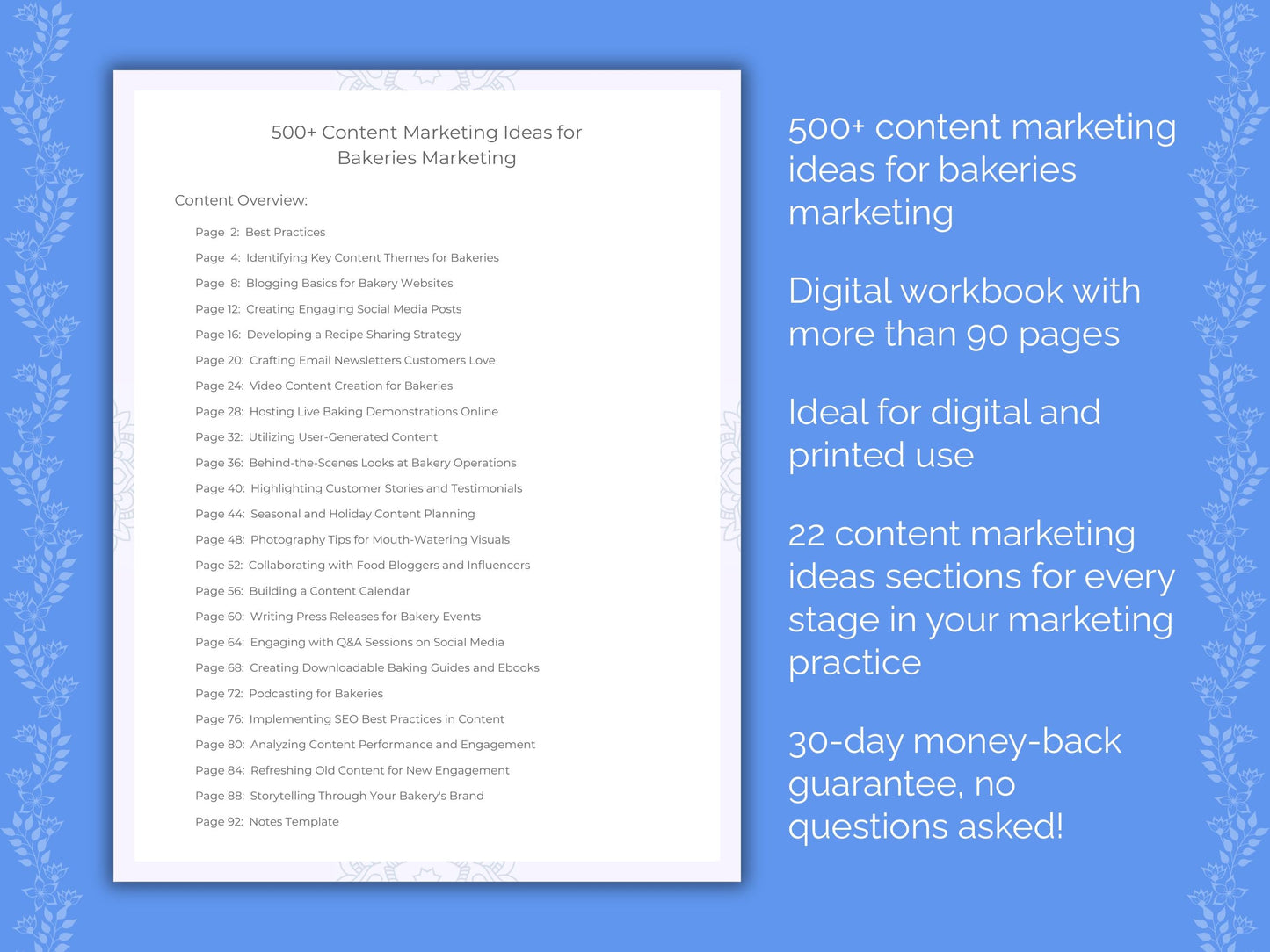 Bakeries Marketing Worksheets