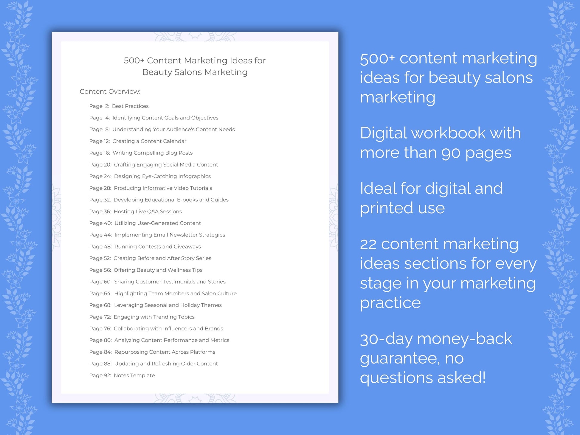 Beauty Salons Marketing Worksheets