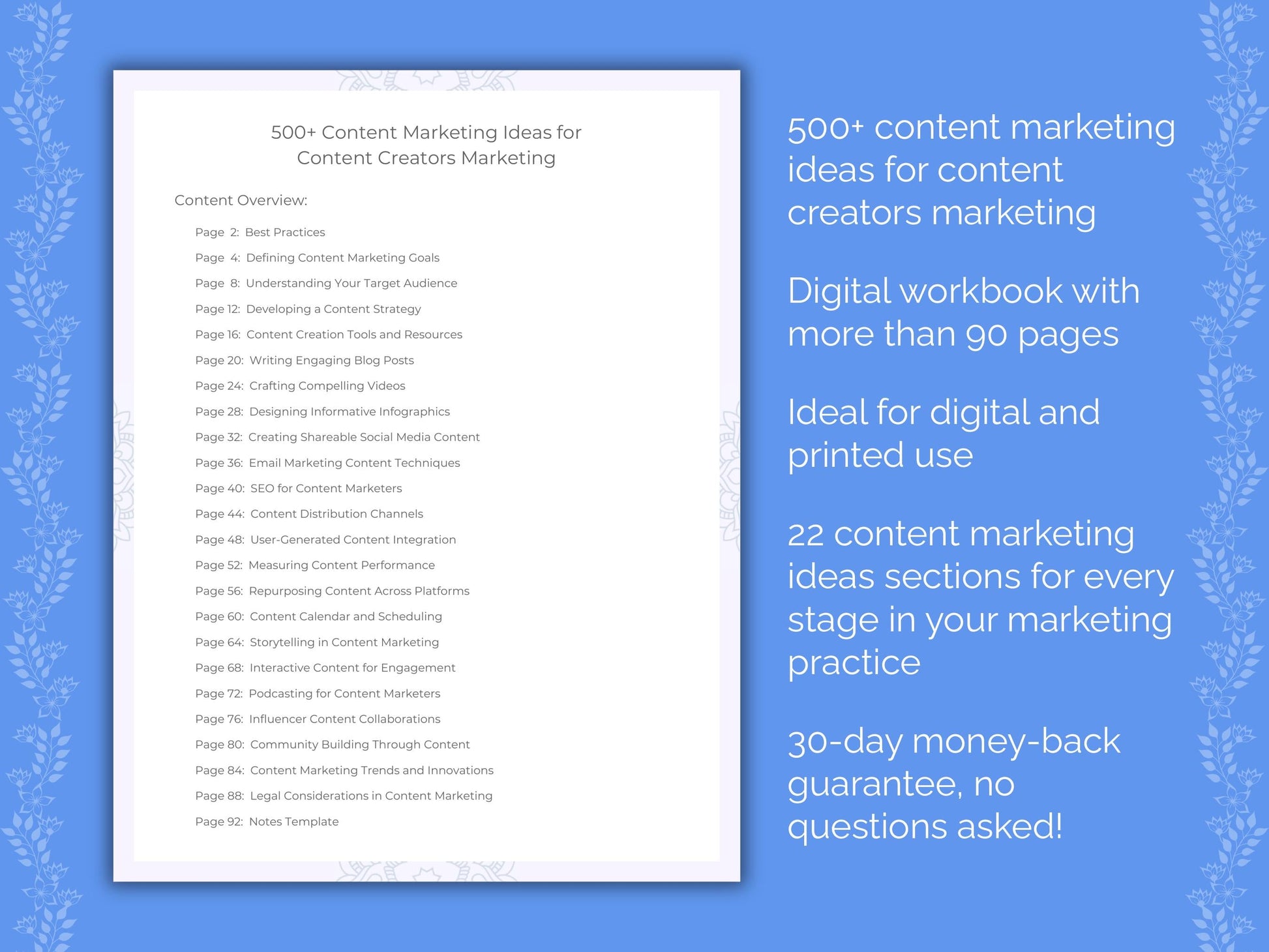 Content Creators Marketing Worksheets