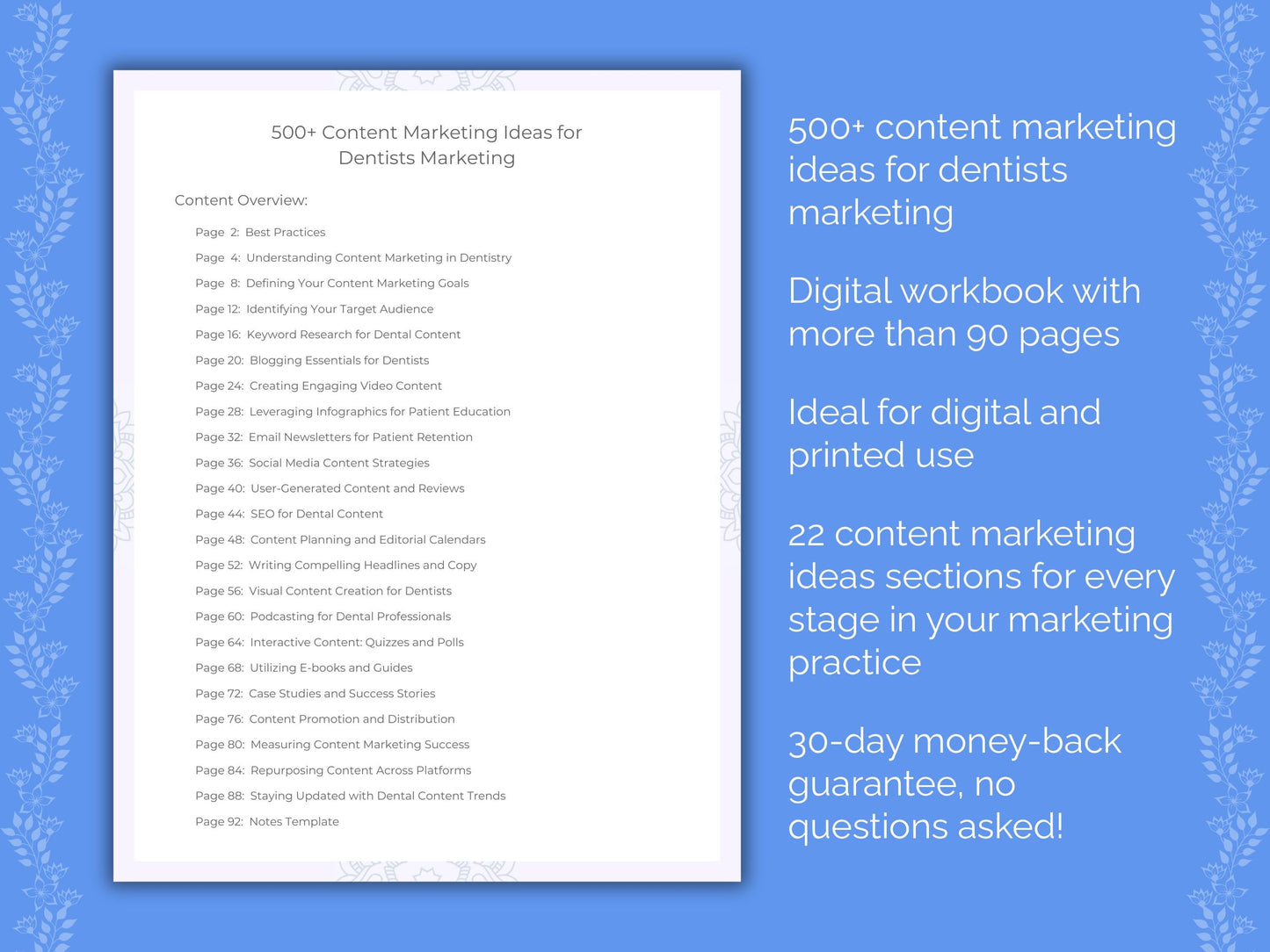 Dentists Marketing Worksheets