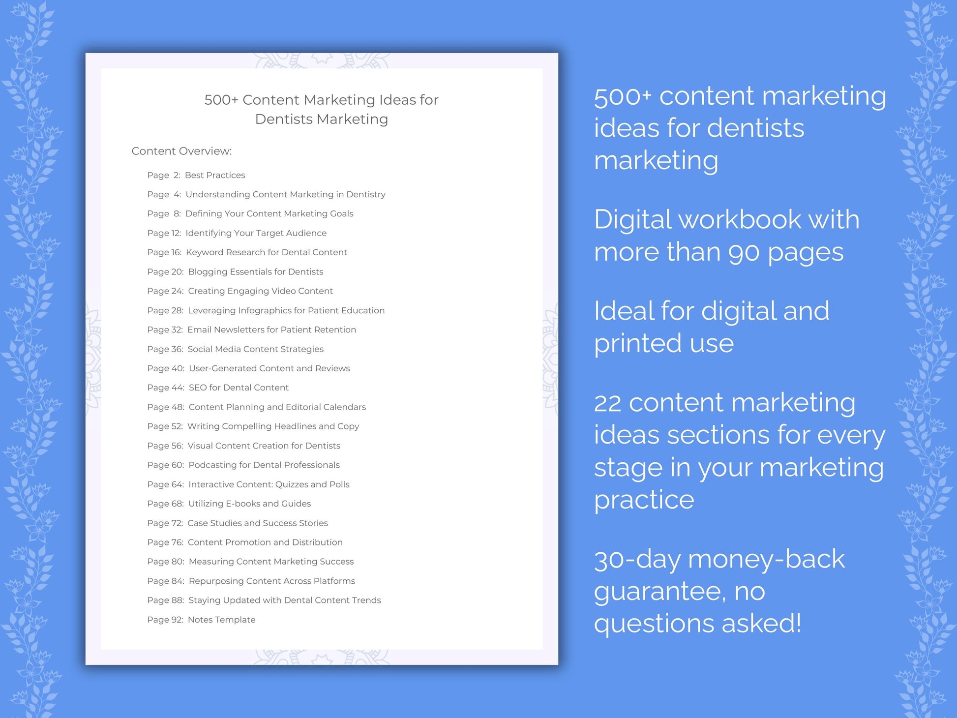 Dentists Marketing Worksheets