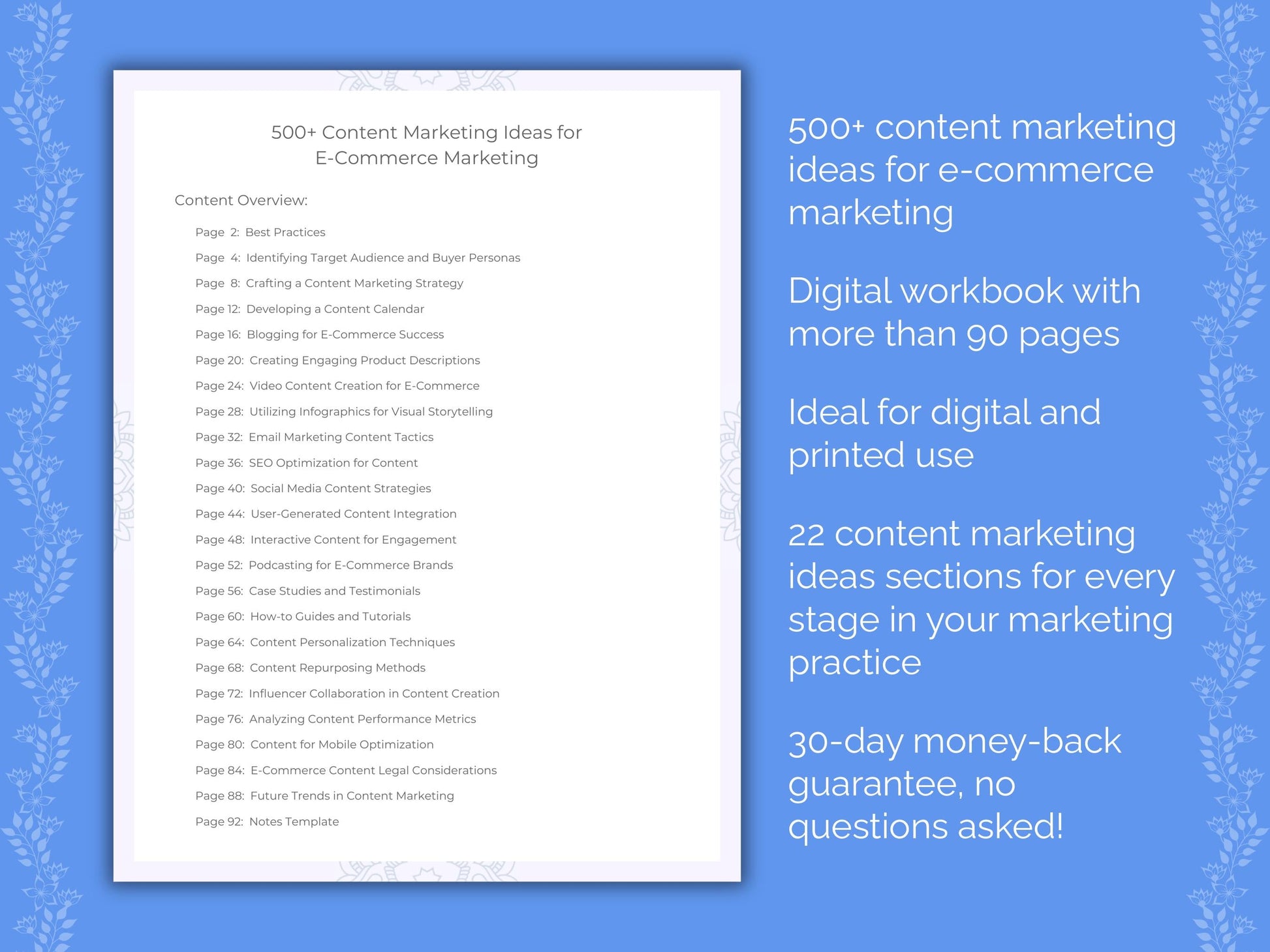 E-Commerce Marketing Worksheets