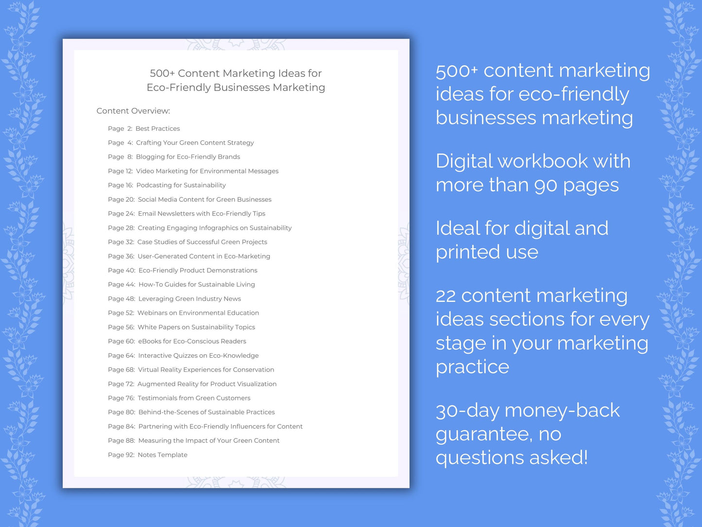 Eco-Friendly Businesses Marketing Worksheets