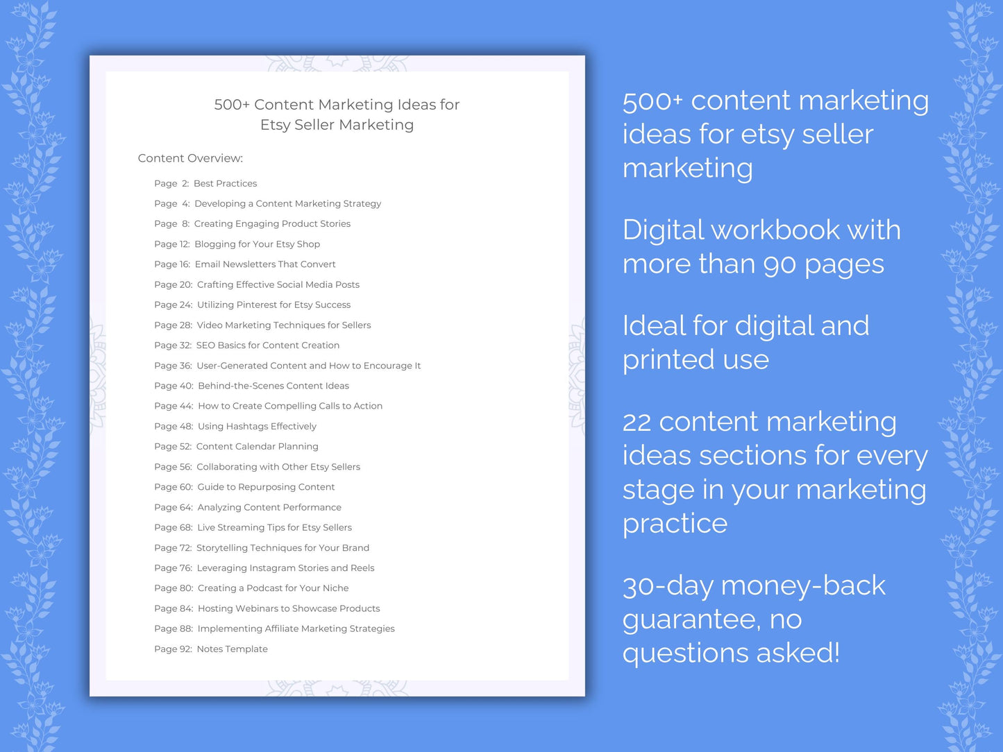 Etsy Seller Marketing Worksheets