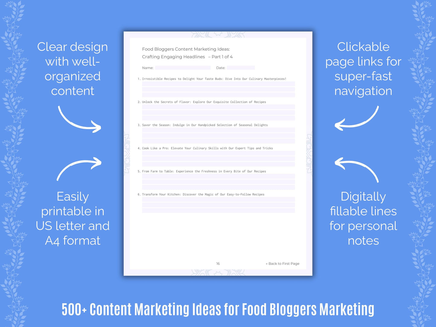 Food Bloggers Marketing Templates