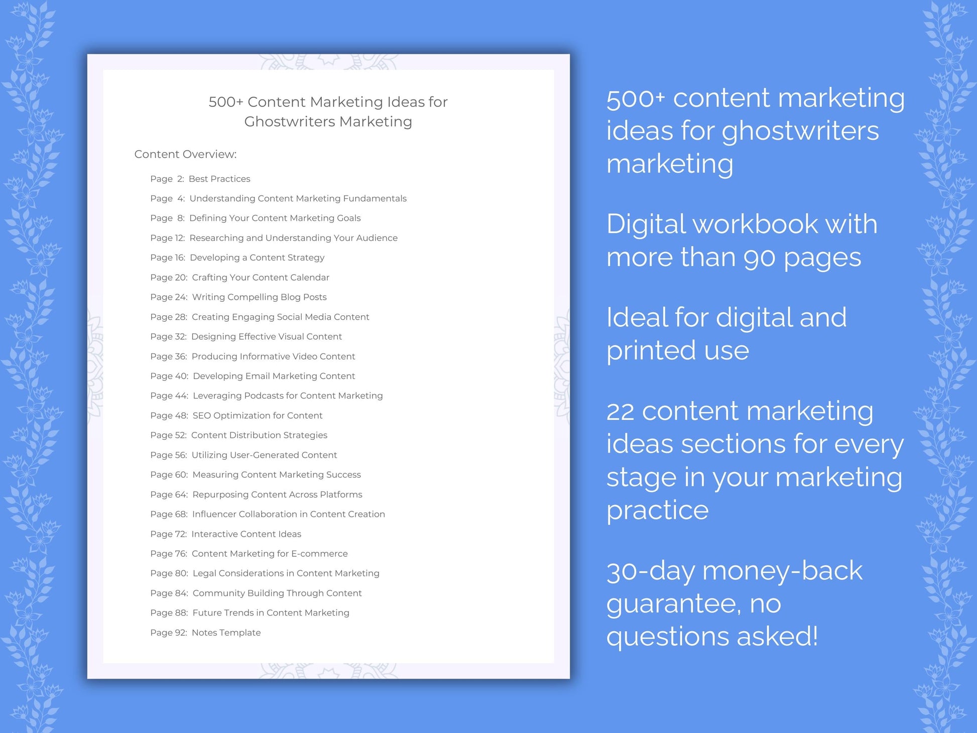 Ghostwriters Marketing Worksheets