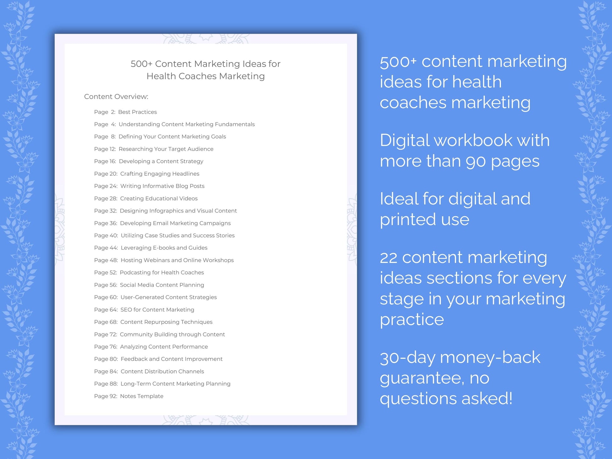 Health Coaches Marketing Worksheets