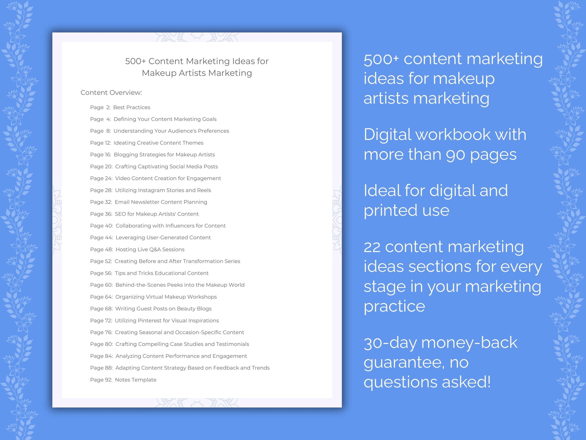 Makeup Artists Marketing Worksheets