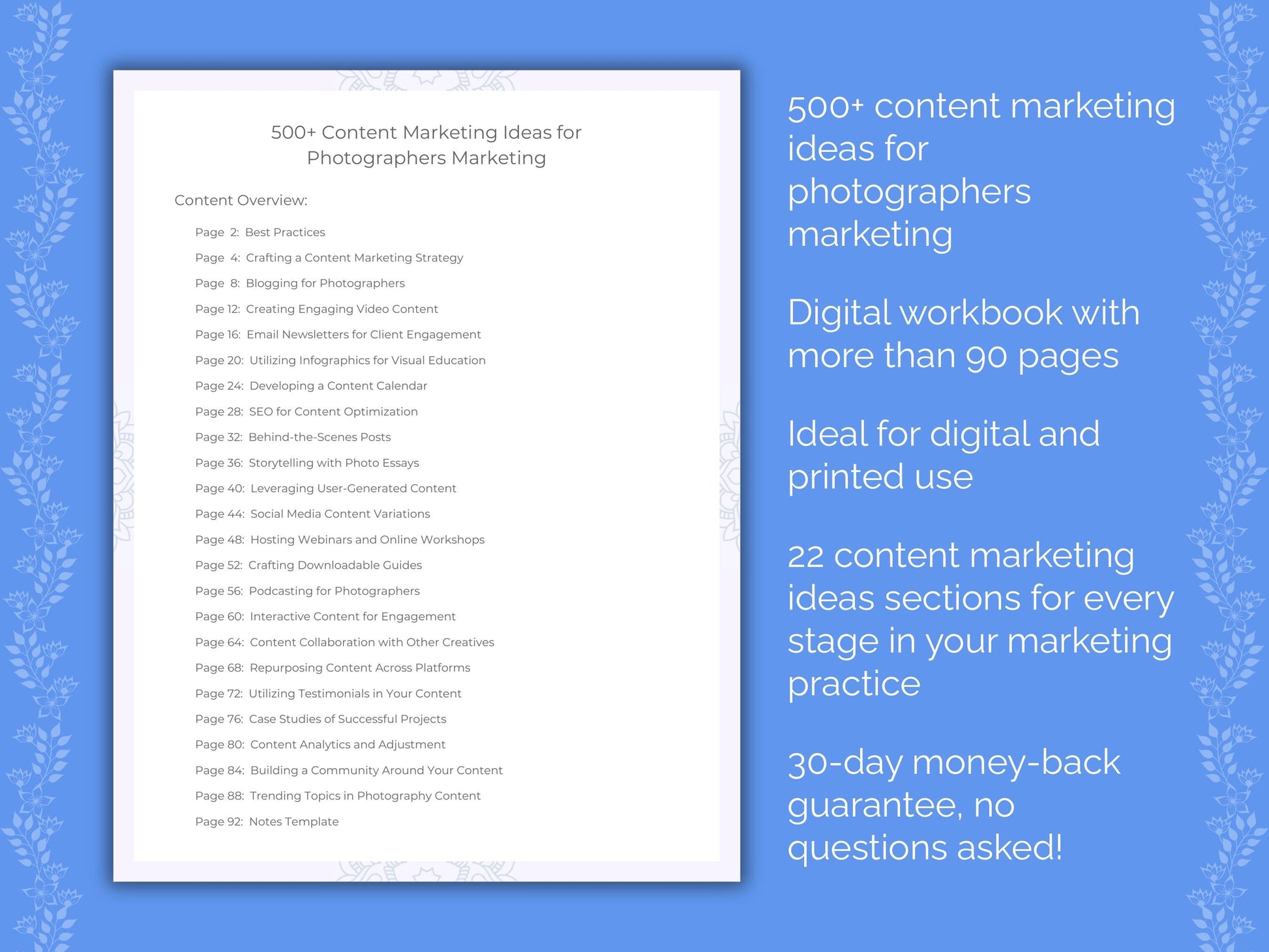 Photographers Marketing Worksheets