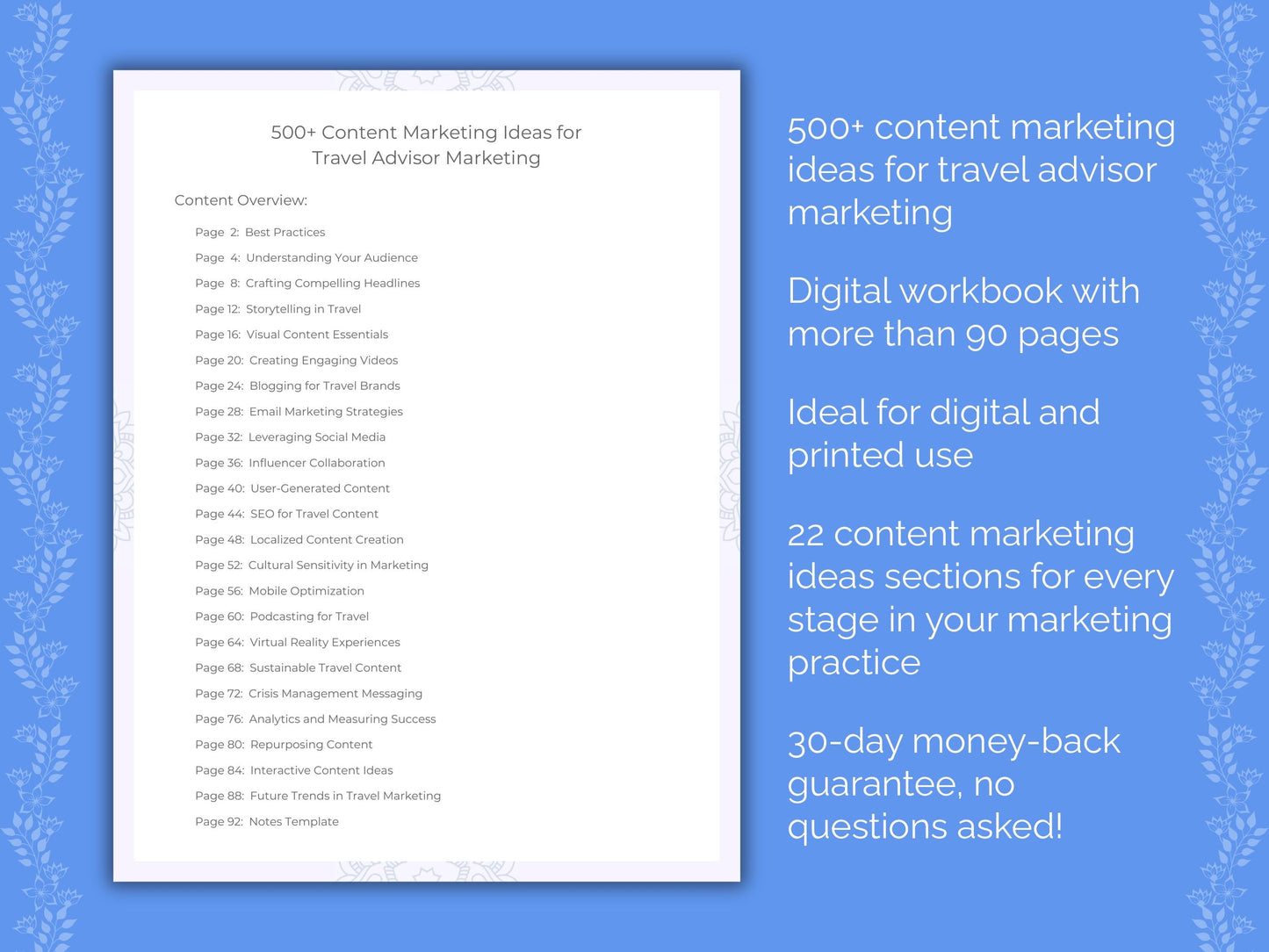 Travel Advisor Marketing Worksheets