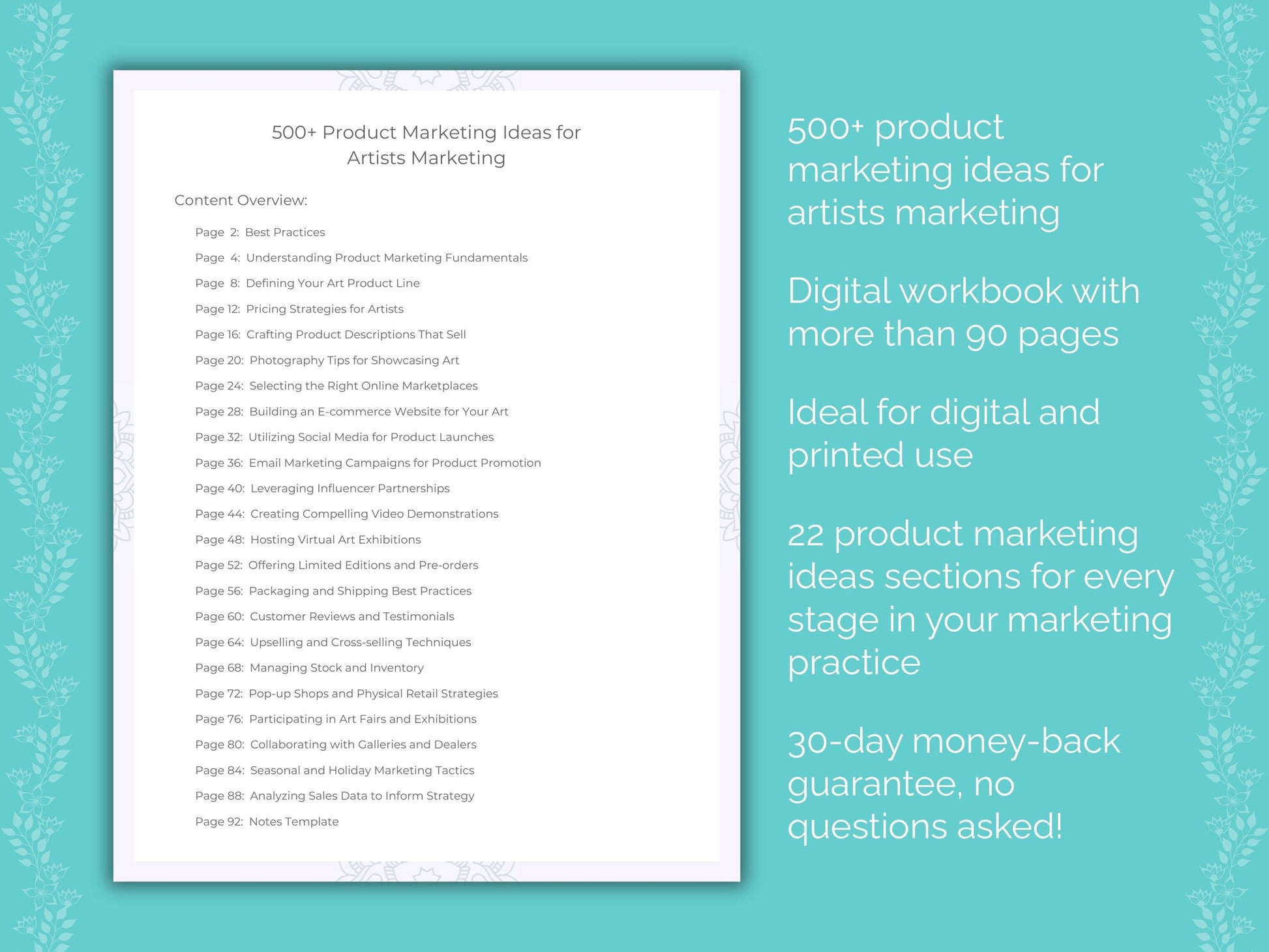 Artists Marketing Worksheets