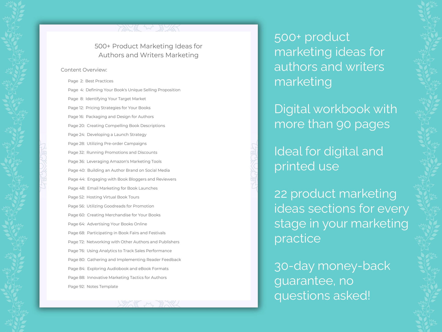 Authors and Writers Marketing Worksheets