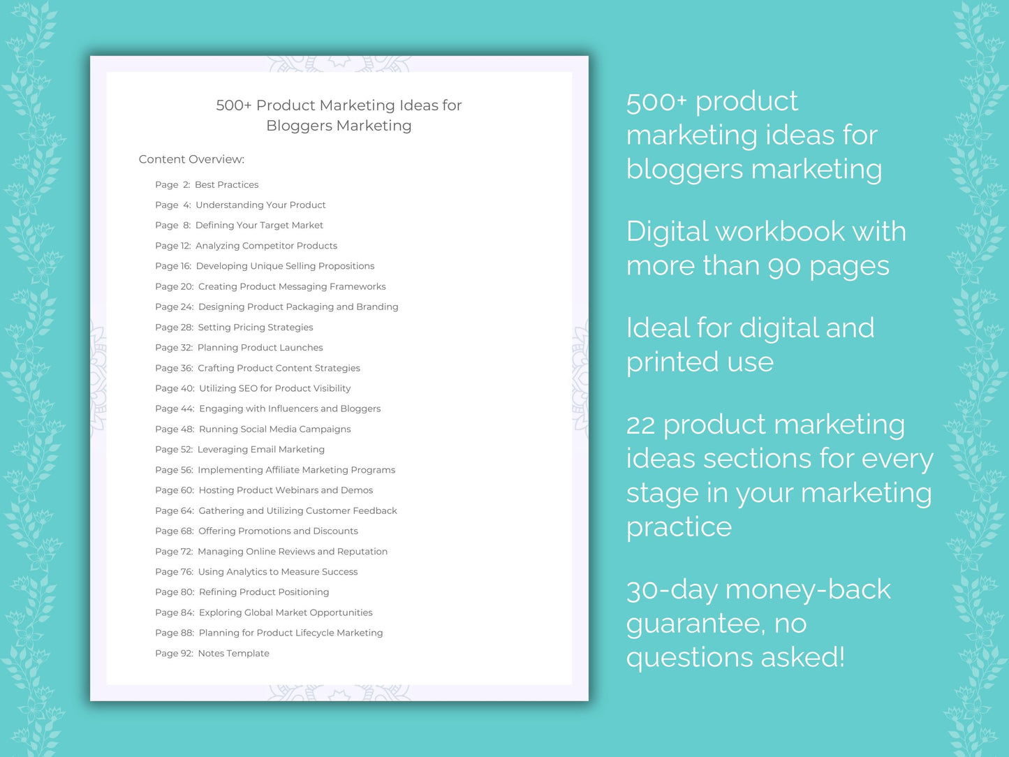 Bloggers Marketing Worksheets