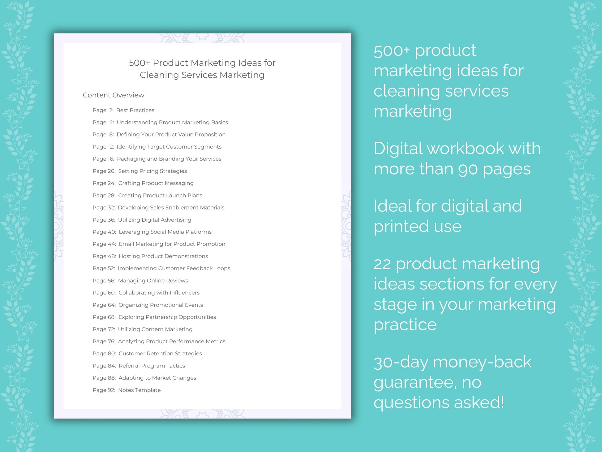 Cleaning Services Marketing Worksheets