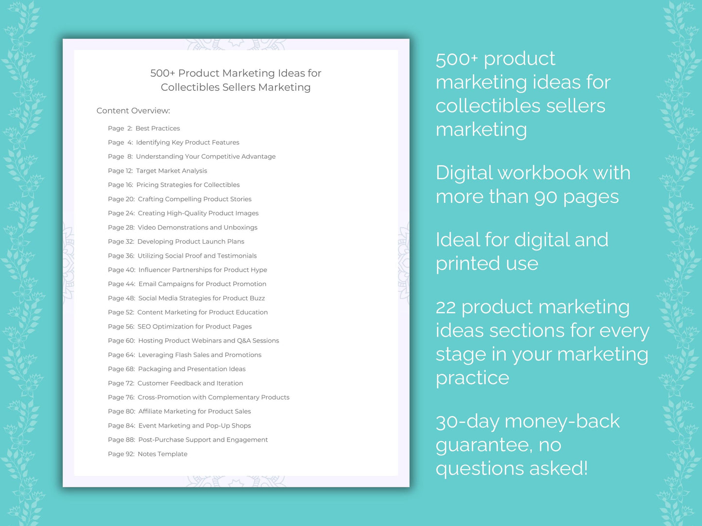 Collectibles Sellers Marketing Worksheets