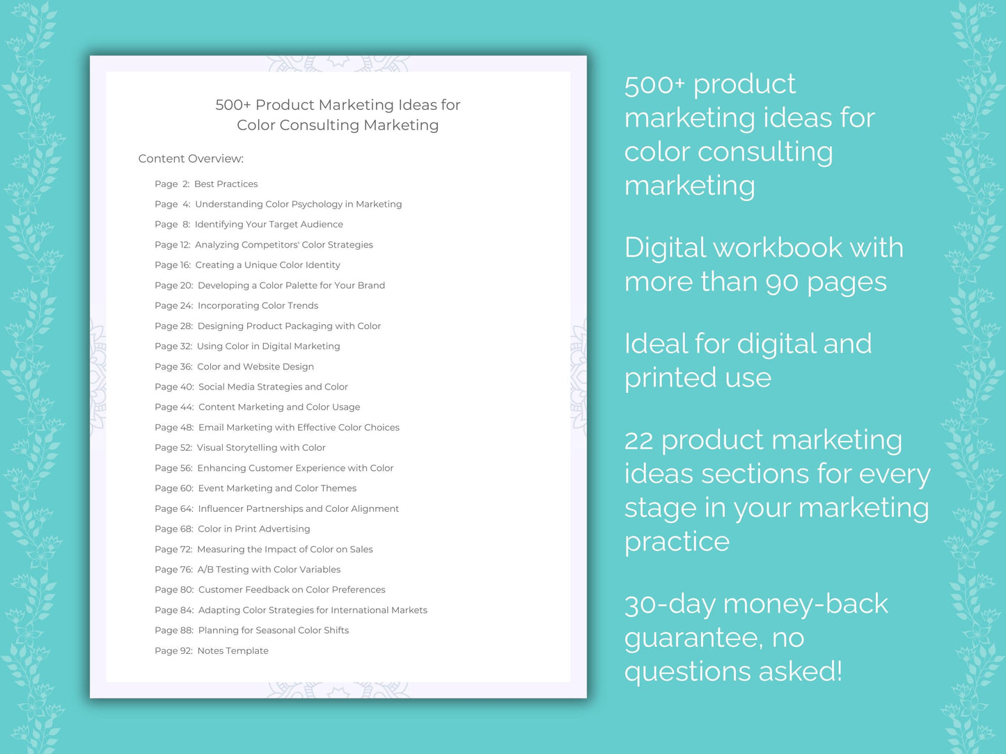 Color Consulting Marketing Worksheets