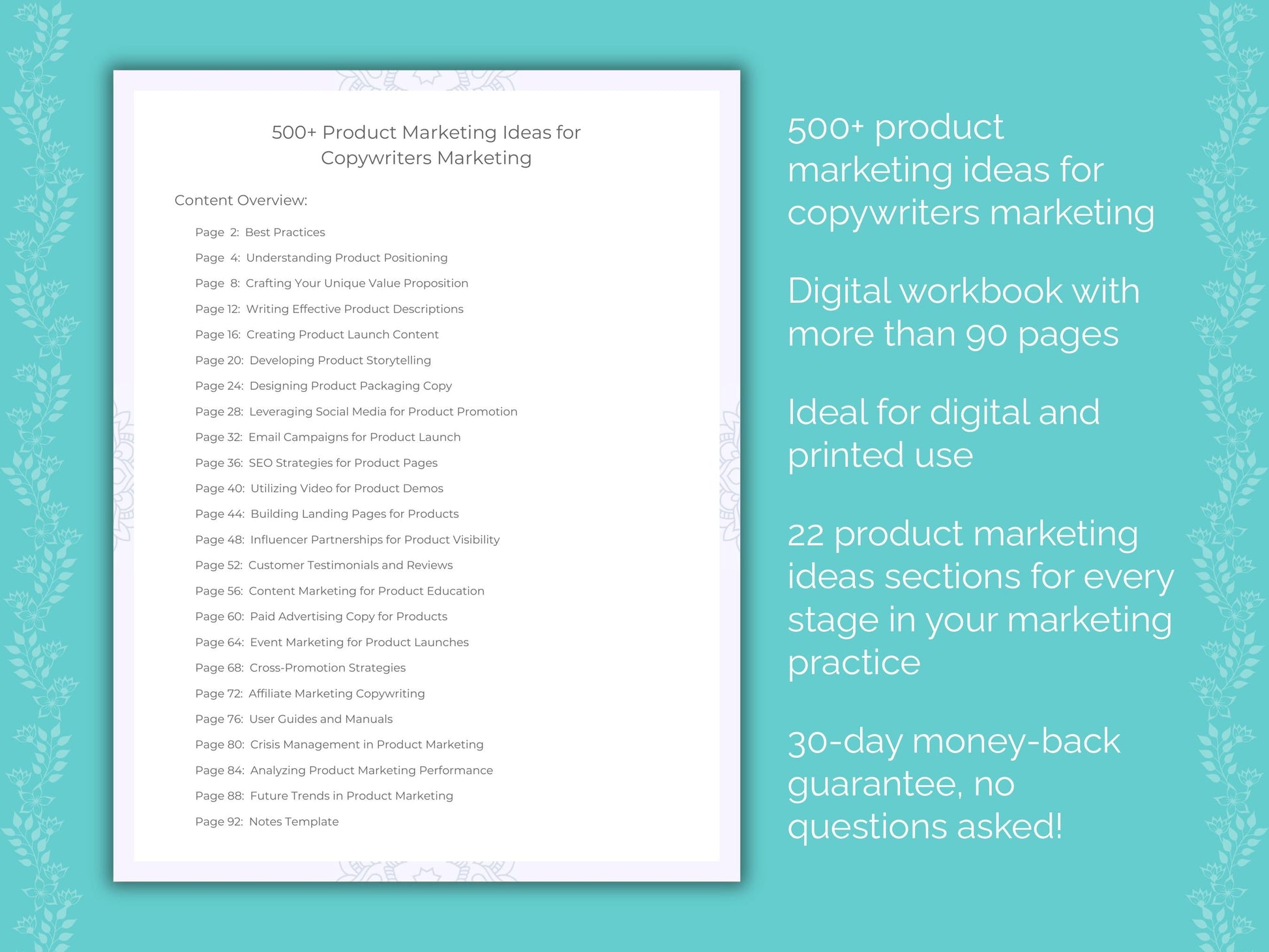 Copywriters Marketing Worksheets