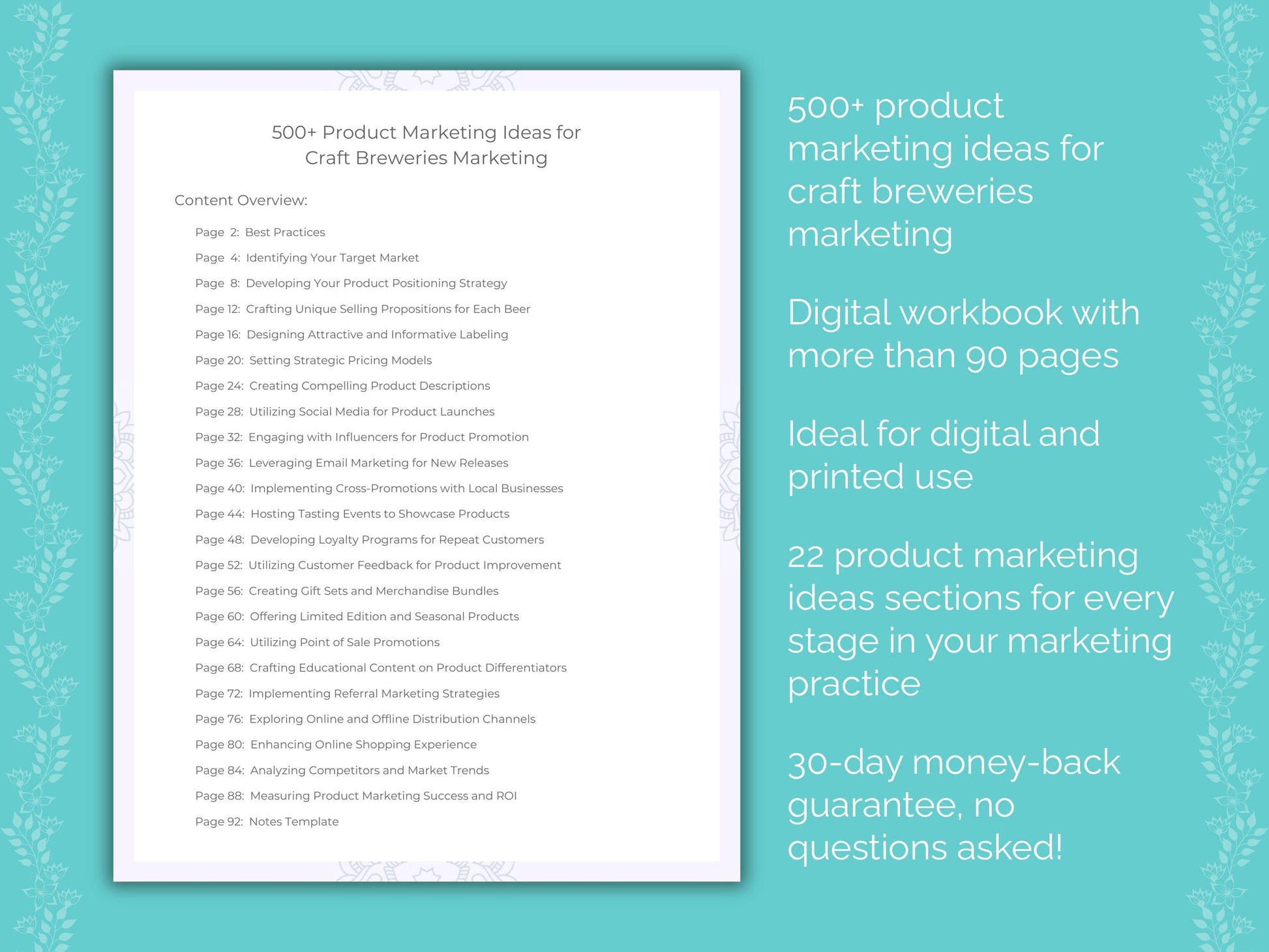 Craft Breweries Marketing Worksheets