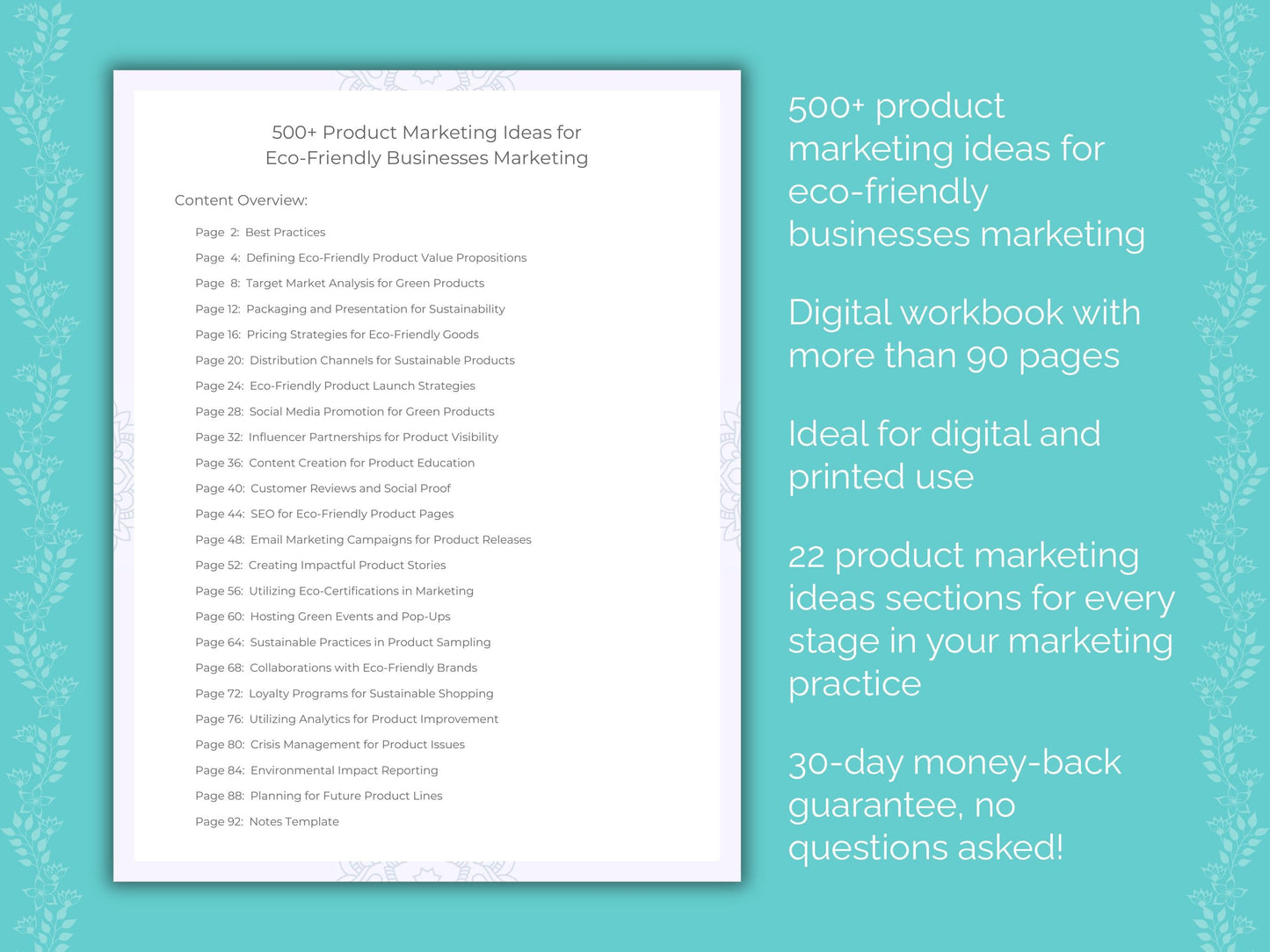 Eco-Friendly Businesses Marketing Worksheets