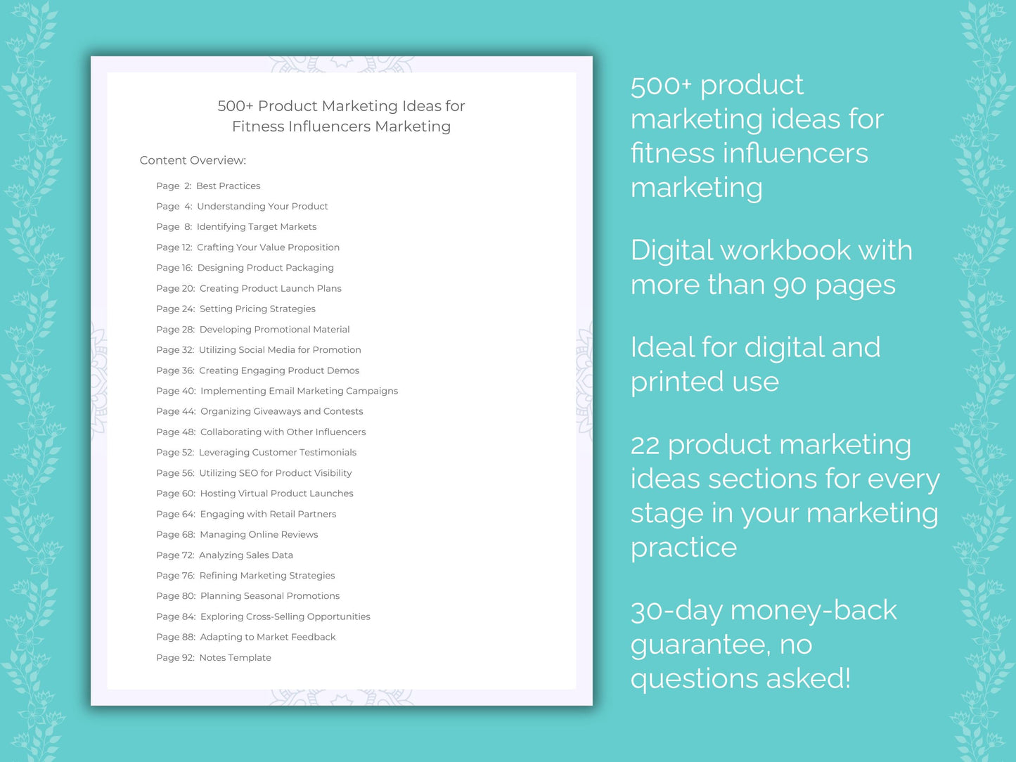 Fitness Influencers Marketing Worksheets