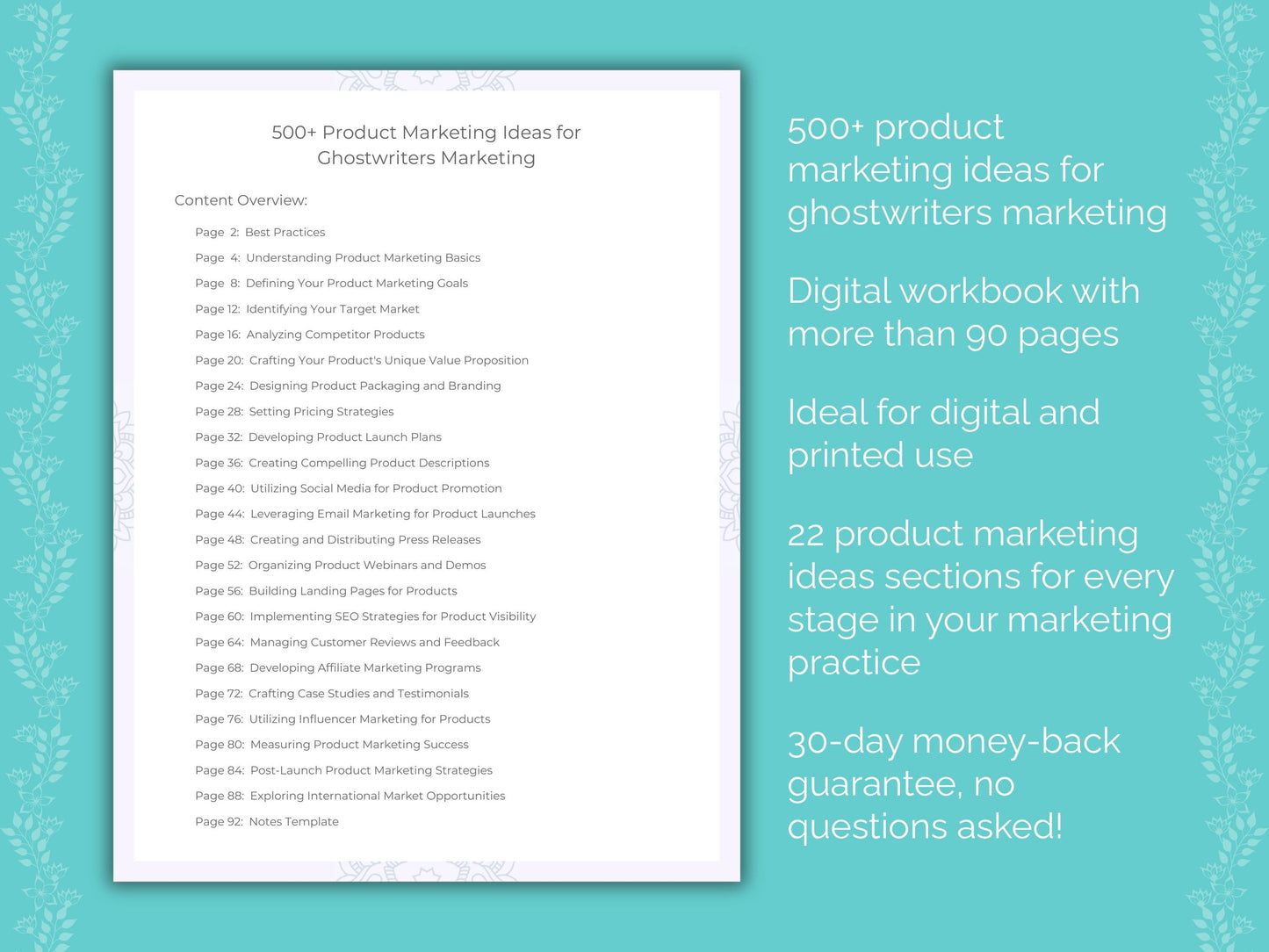 Ghostwriters Marketing Worksheets