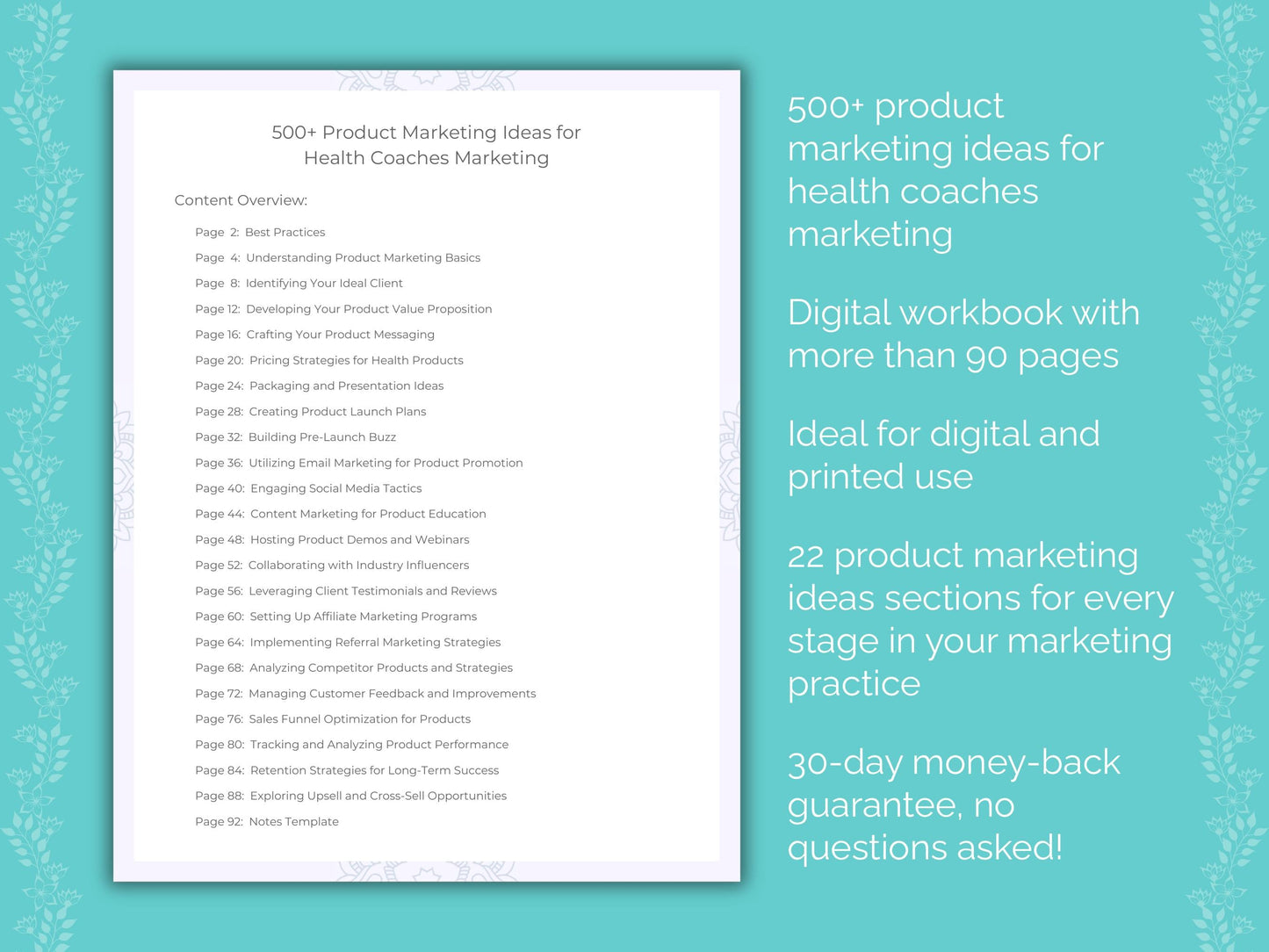 Health Coaches Marketing Worksheets