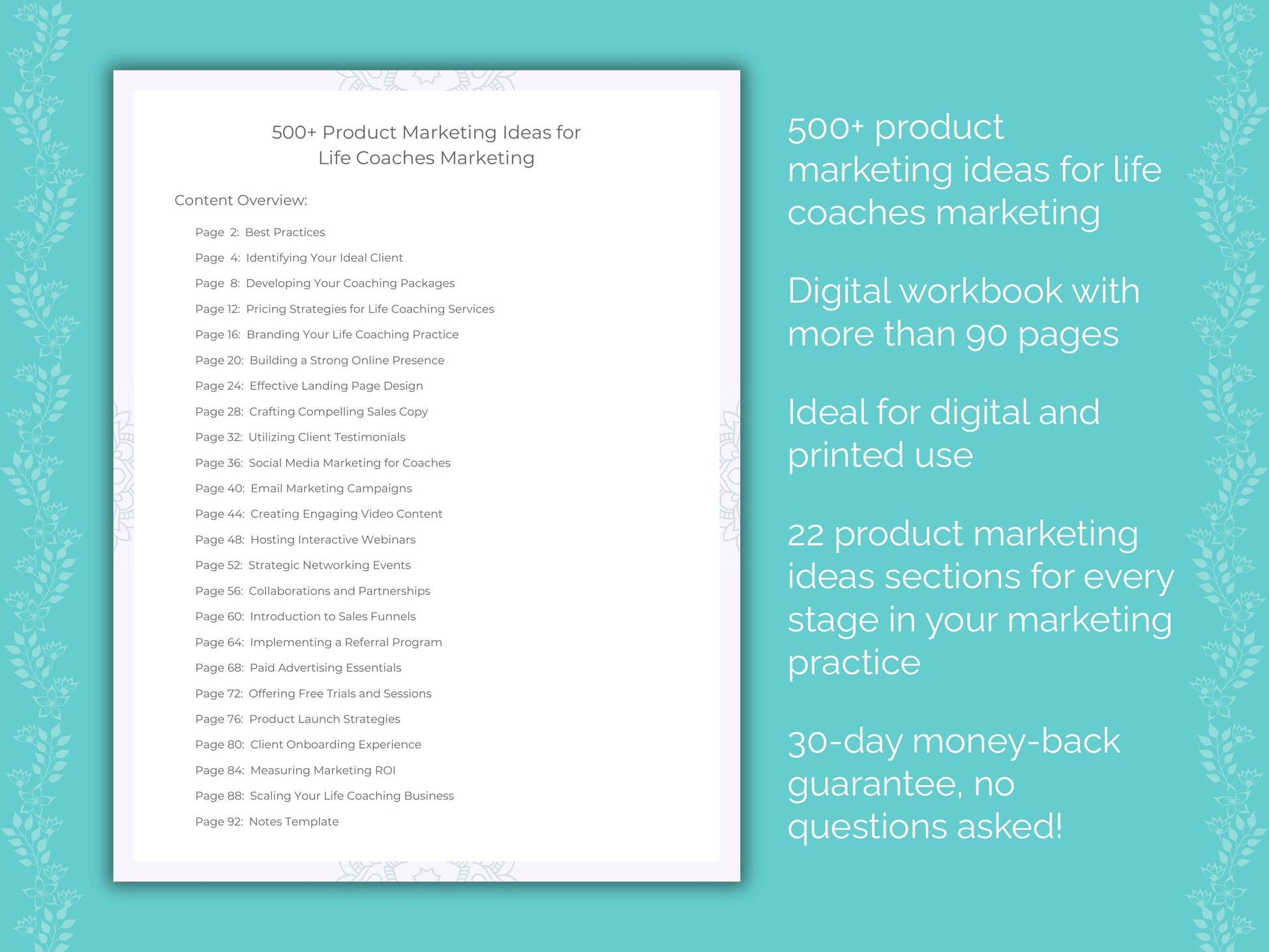 Life Coaches Marketing Worksheets