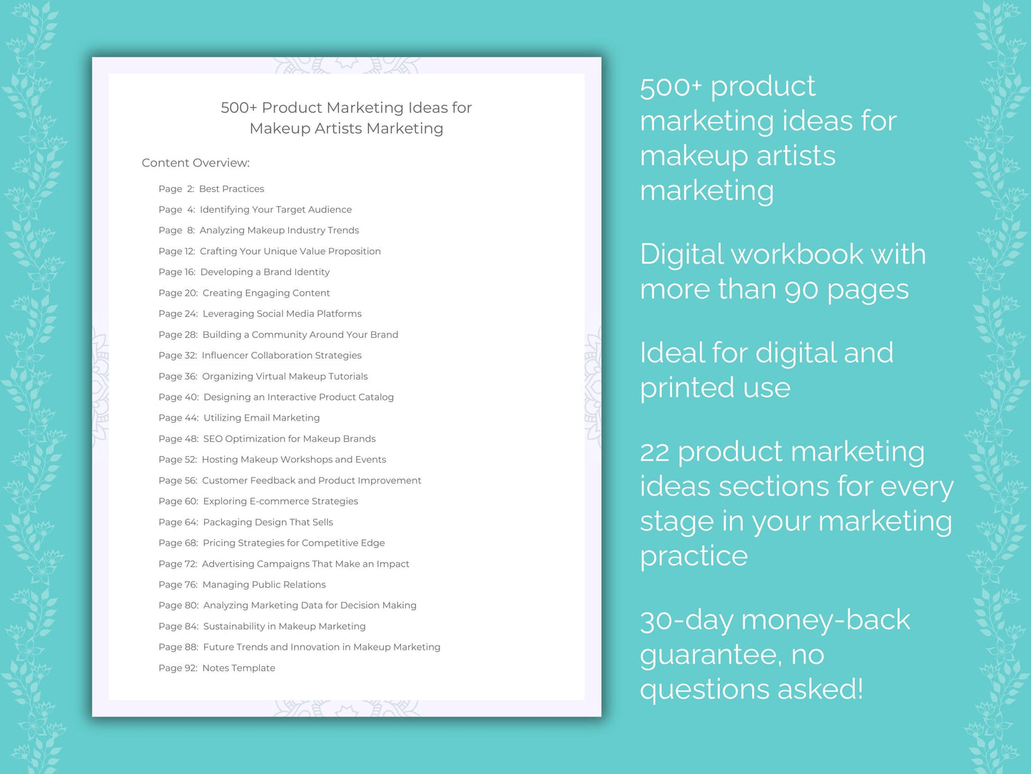 Makeup Artists Marketing Worksheets