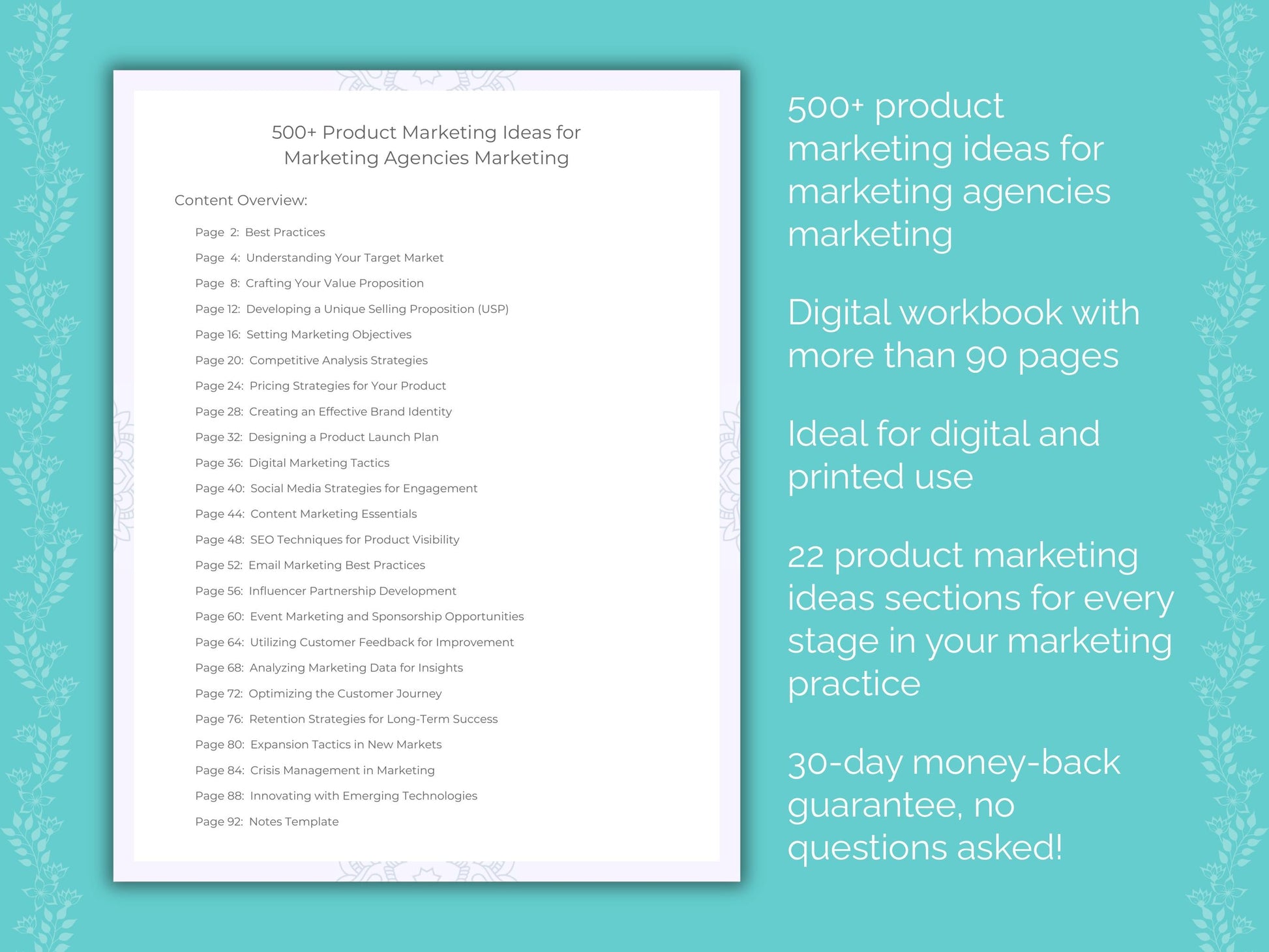 Marketing Agencies Marketing Worksheets