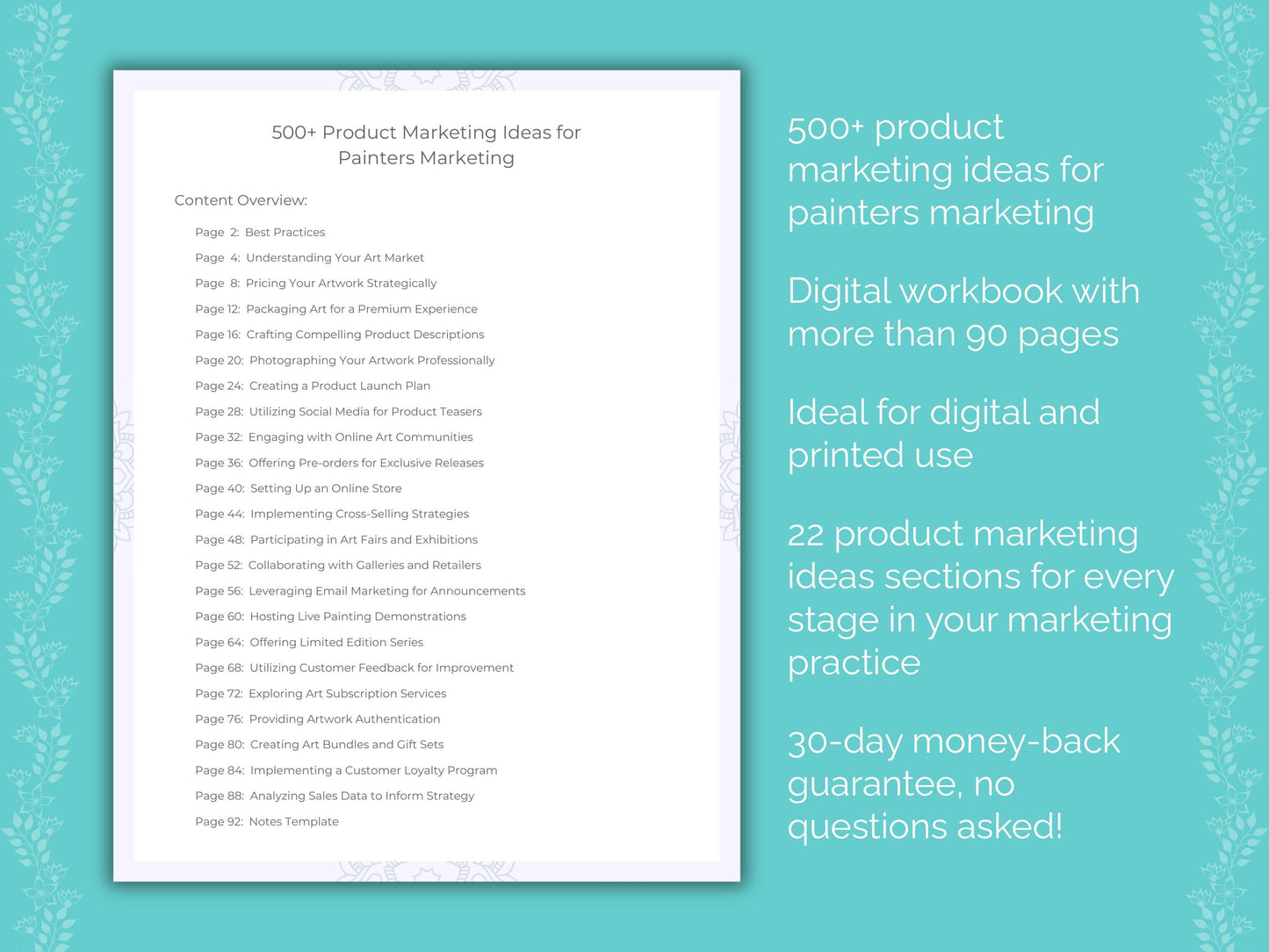 Painters Marketing Worksheets