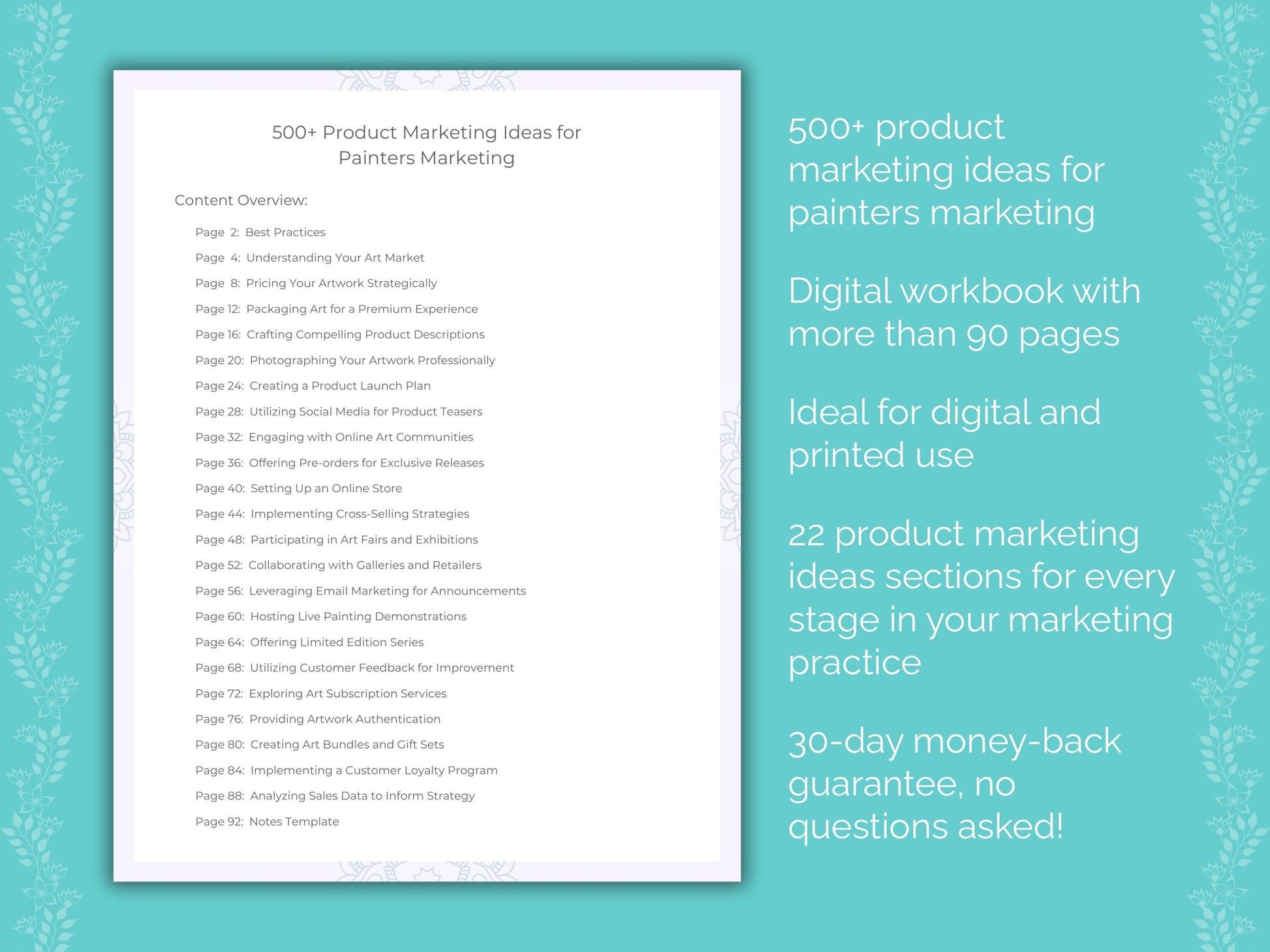 Painters Marketing Worksheets