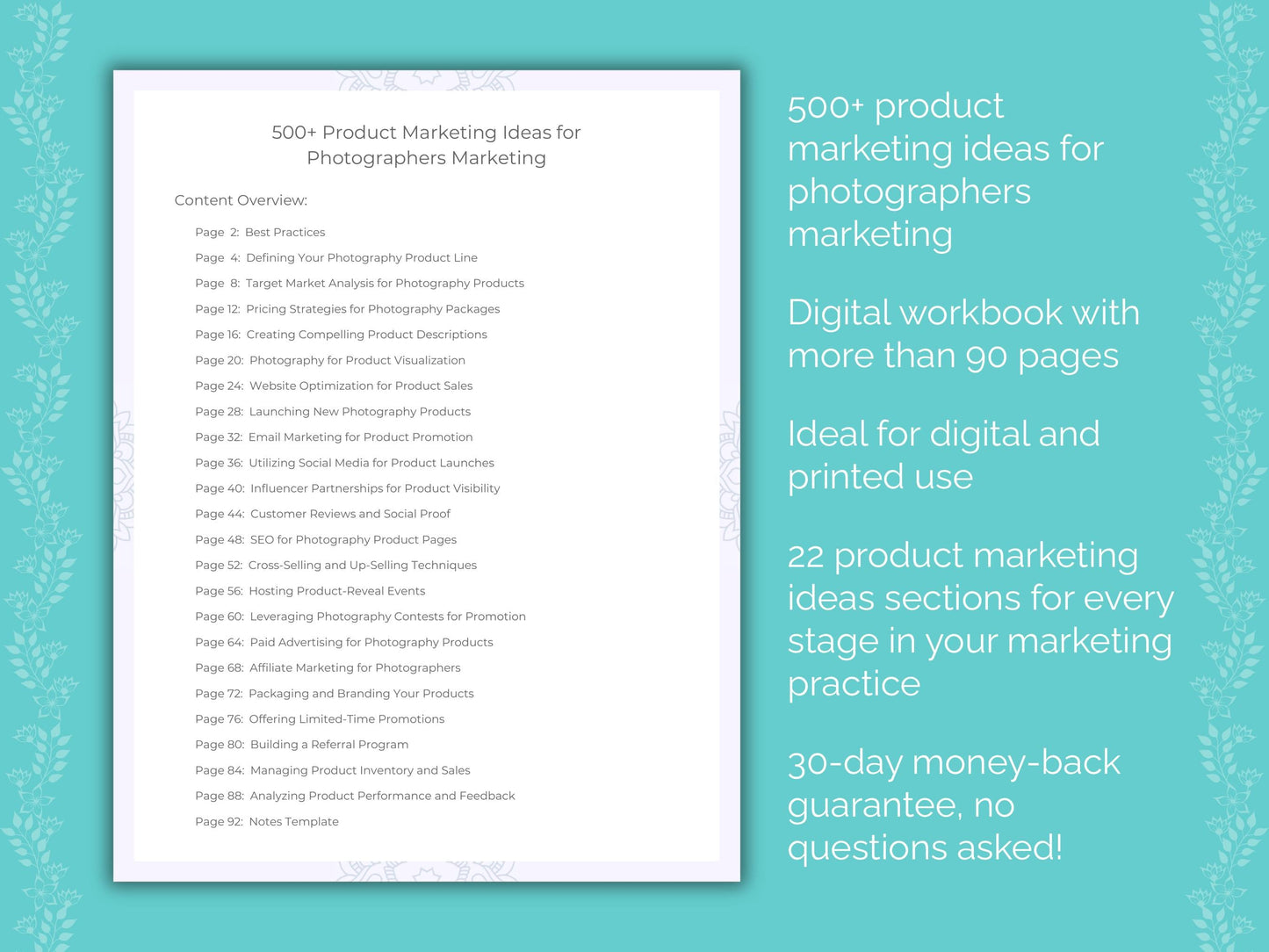 Photographers Marketing Worksheets