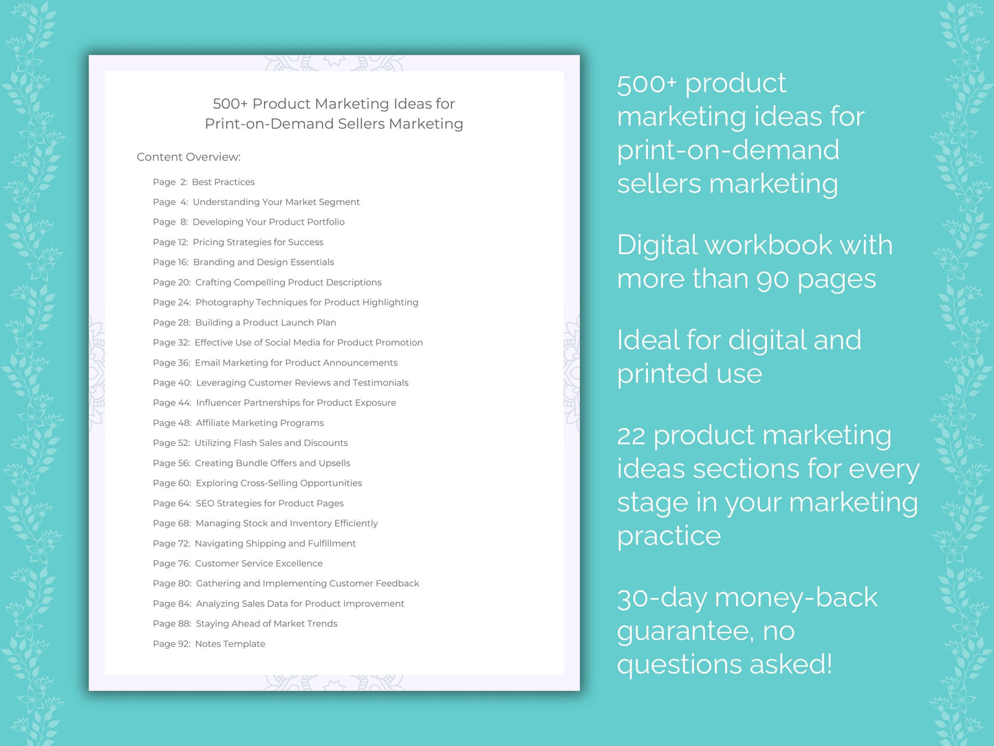 Print-on-Demand Sellers Marketing Worksheets