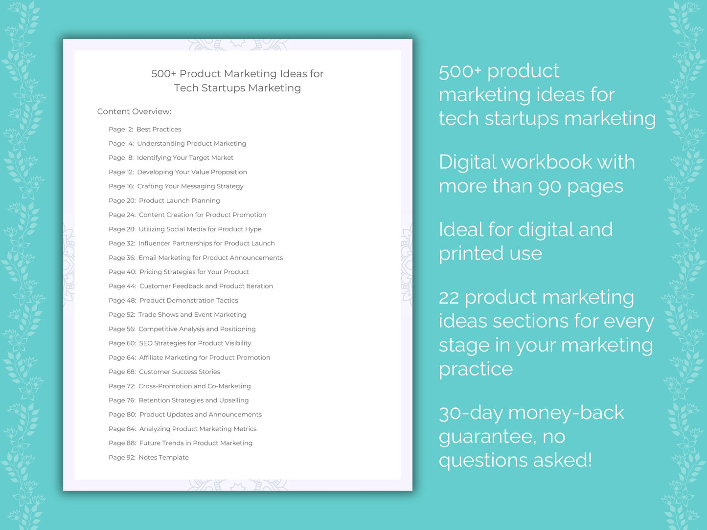 Tech Startups Marketing Worksheets