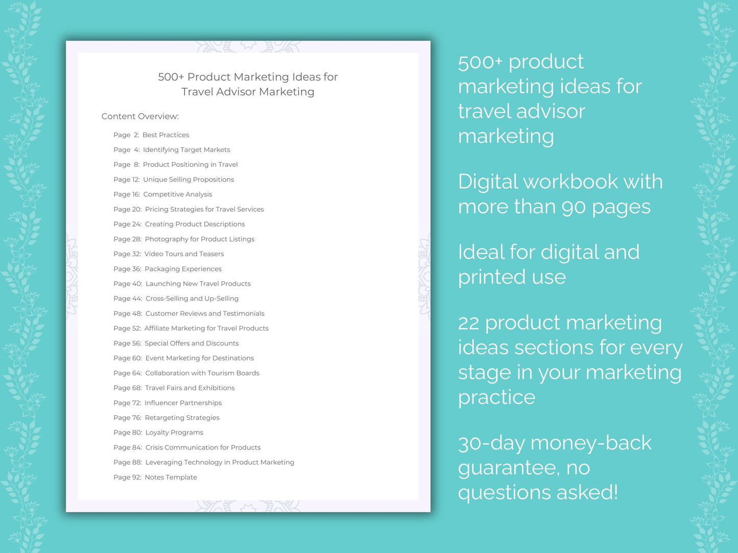 Travel Advisor Marketing Worksheets