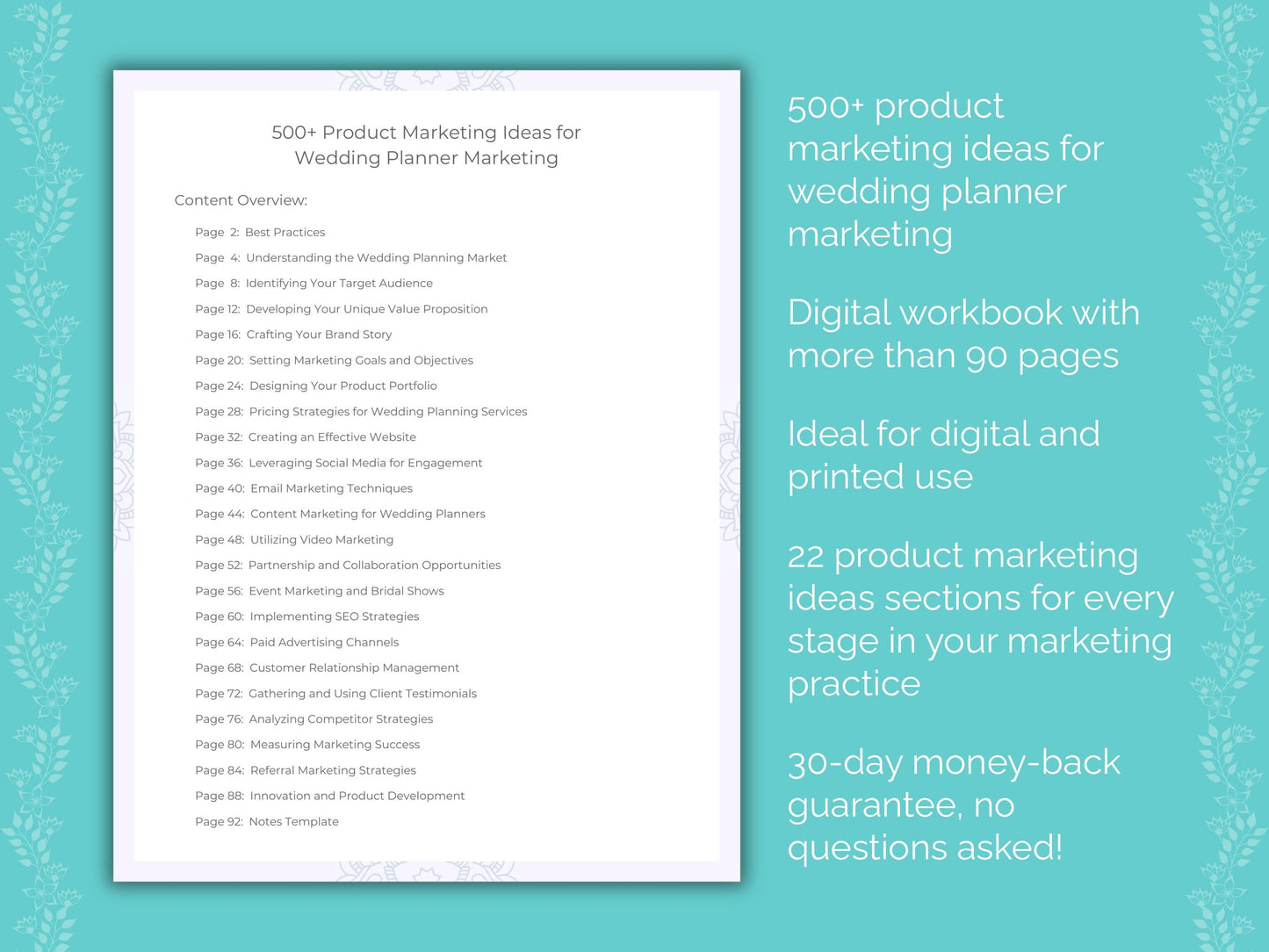 Wedding Planner Marketing Worksheets