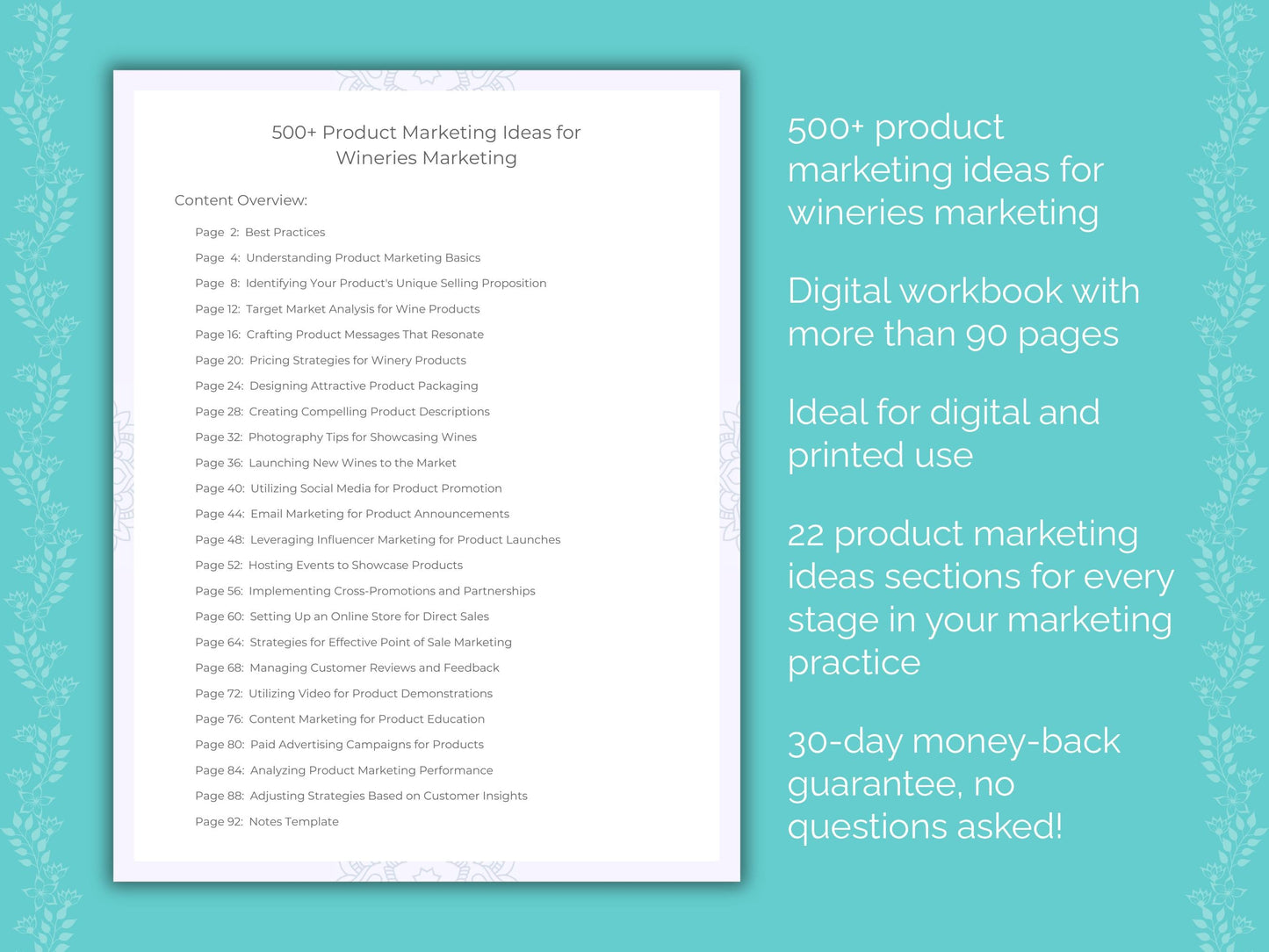 Wineries Marketing Worksheets