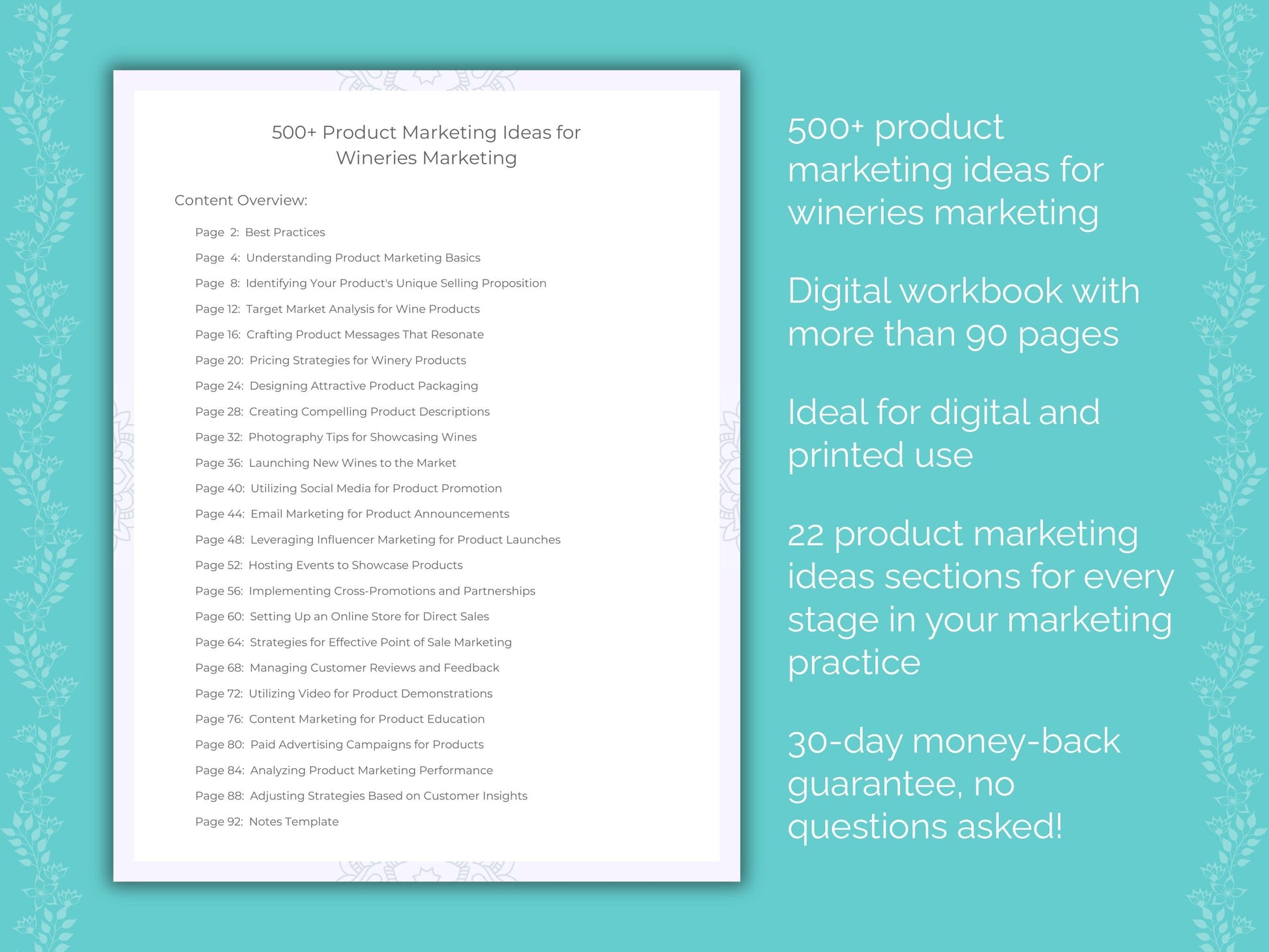 Wineries Marketing Worksheets